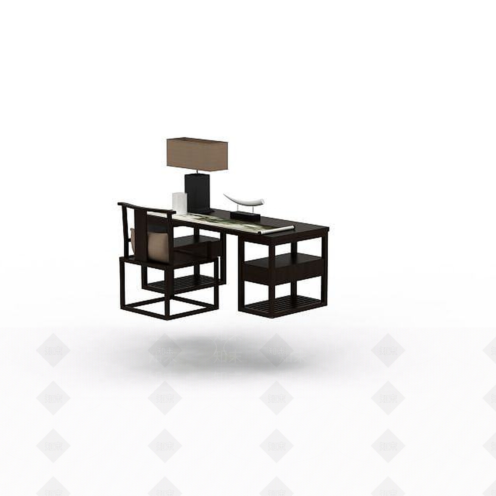 现代书桌椅3D模型下载【ID:1194936057】