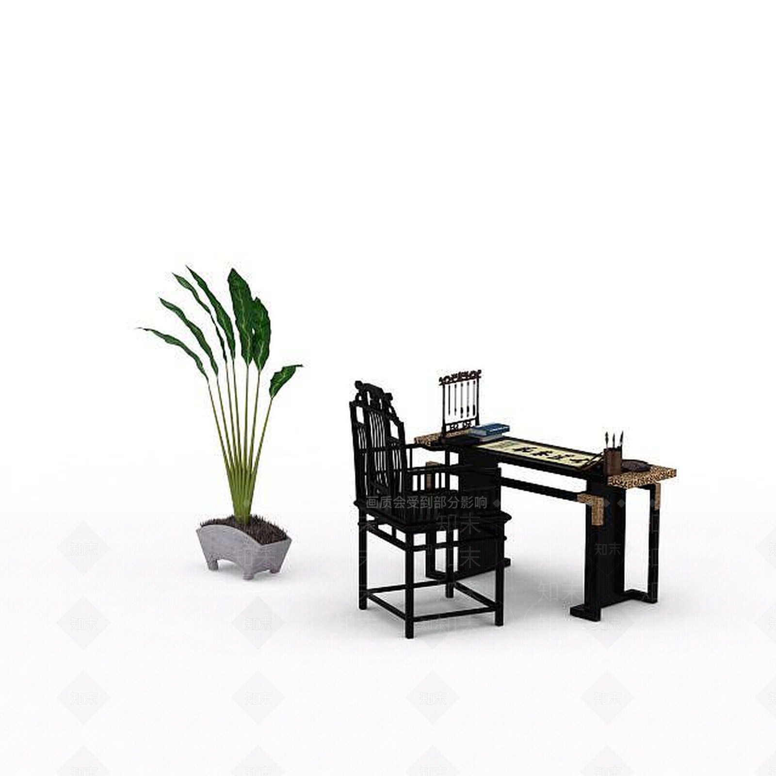 现代书桌椅3D模型下载【ID:1194936141】
