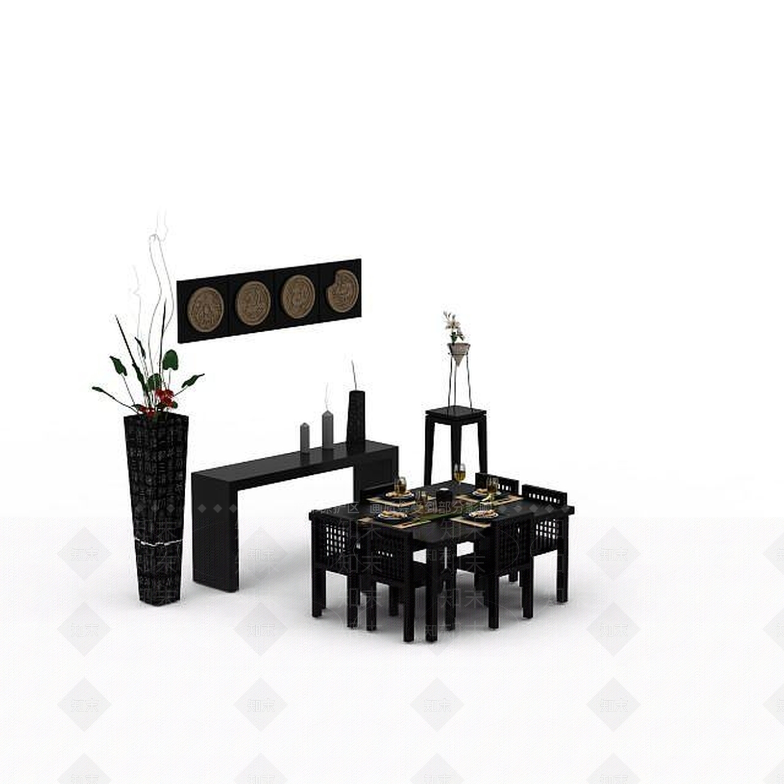 现代书桌椅3D模型下载【ID:1194936123】