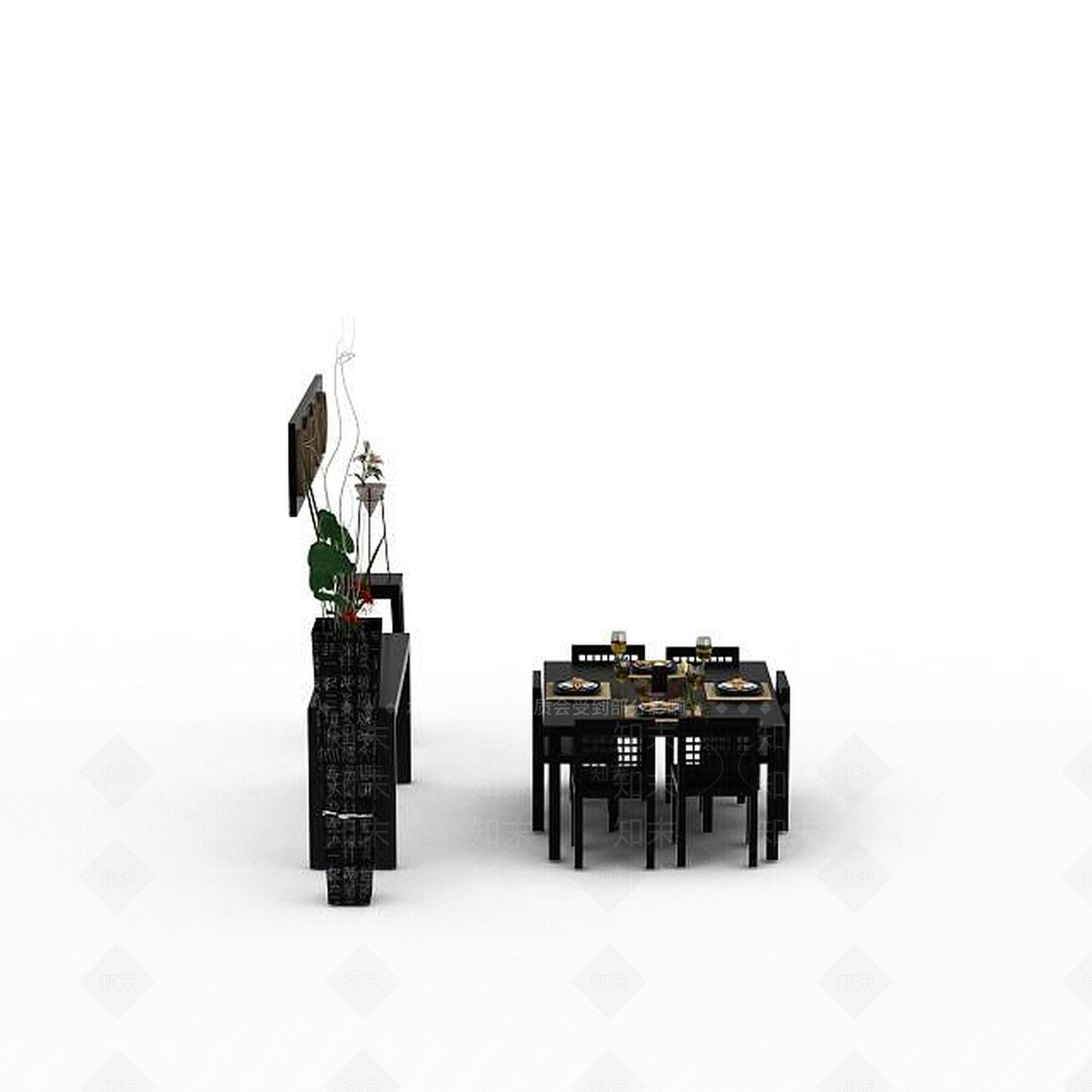 现代书桌椅3D模型下载【ID:1194936123】