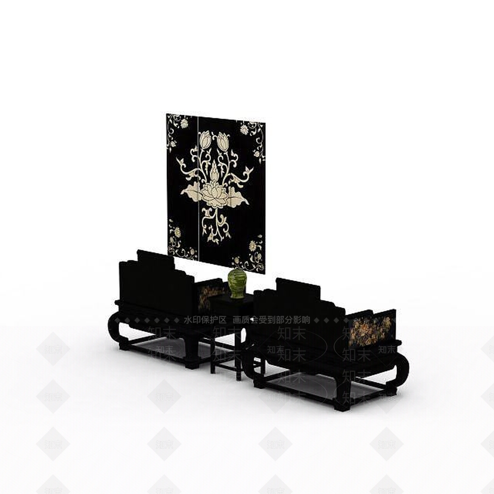 现代书桌椅3D模型下载【ID:1194936195】