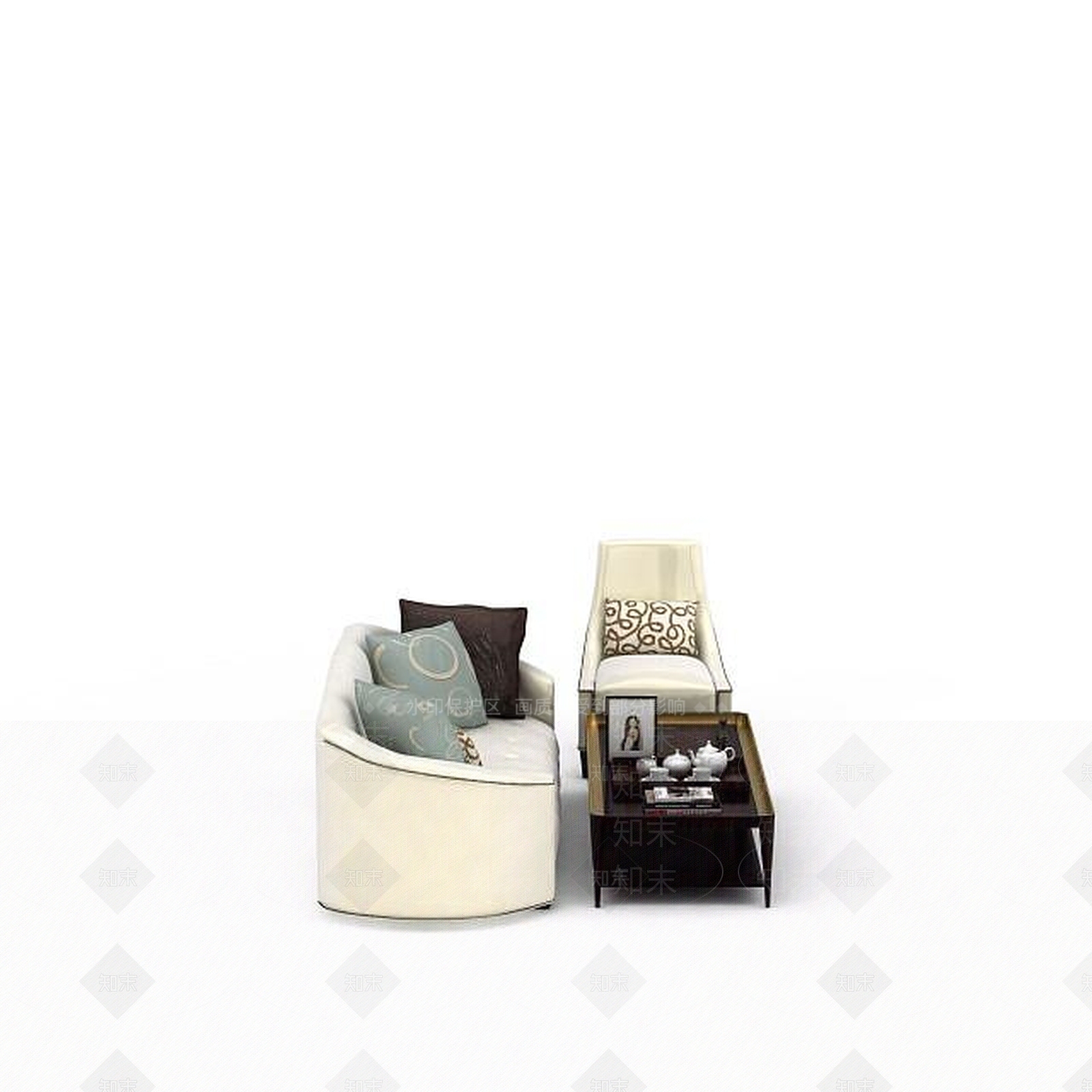 现代双人沙发3D模型下载【ID:1194937760】