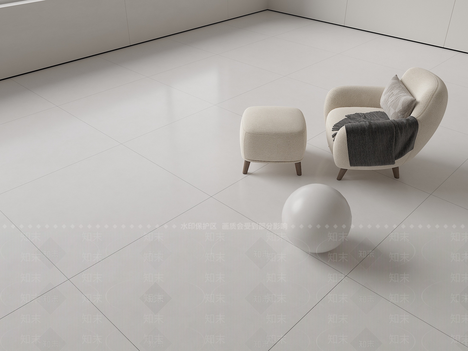 现代奶油地砖3D模型下载【ID:1194939569】