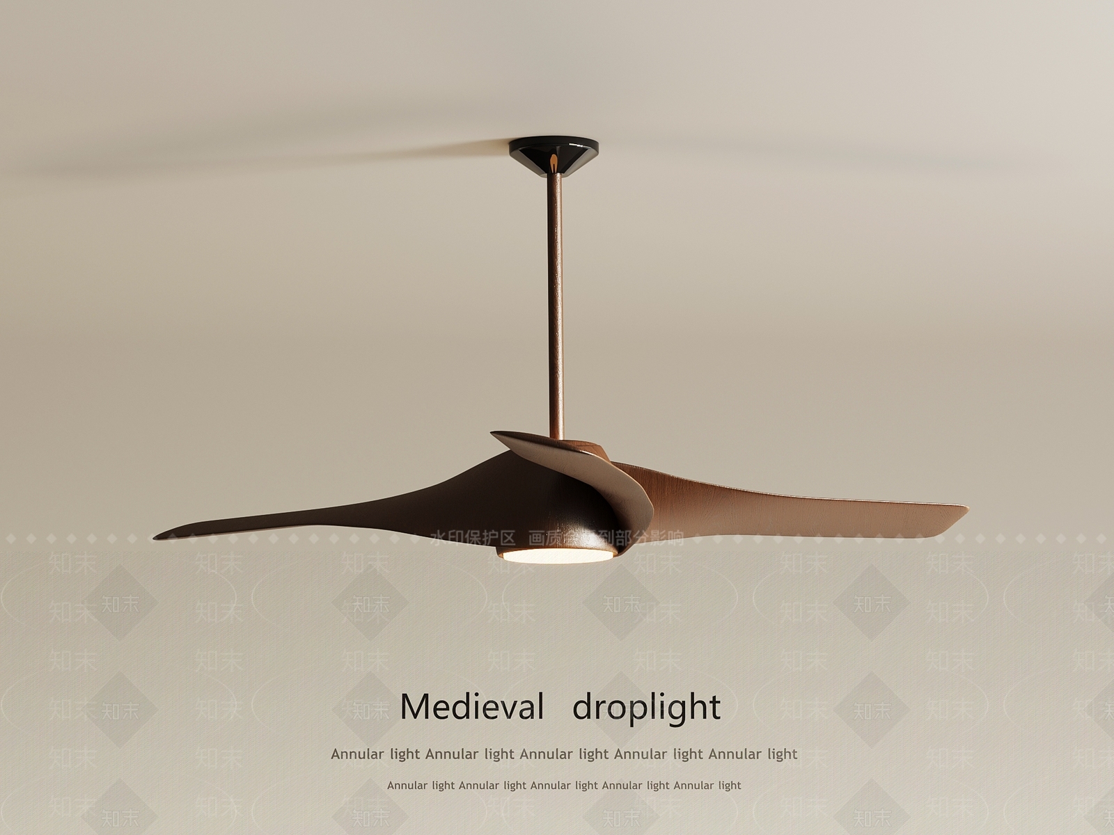 现代风扇灯3D模型下载【ID:1194940193】