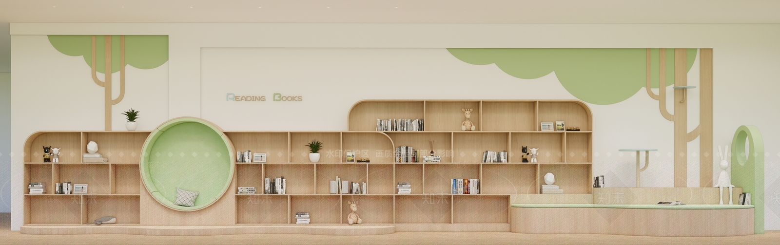 现代原木幼儿园内部SU模型下载【ID:1194941521】