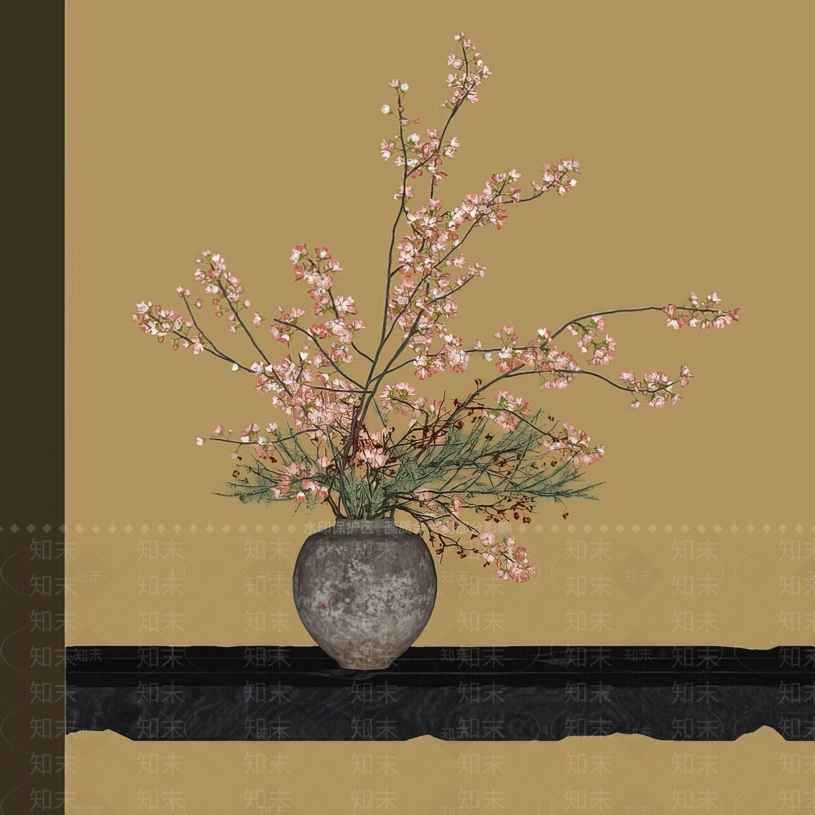新中式花艺SU模型下载【ID:1194941634】