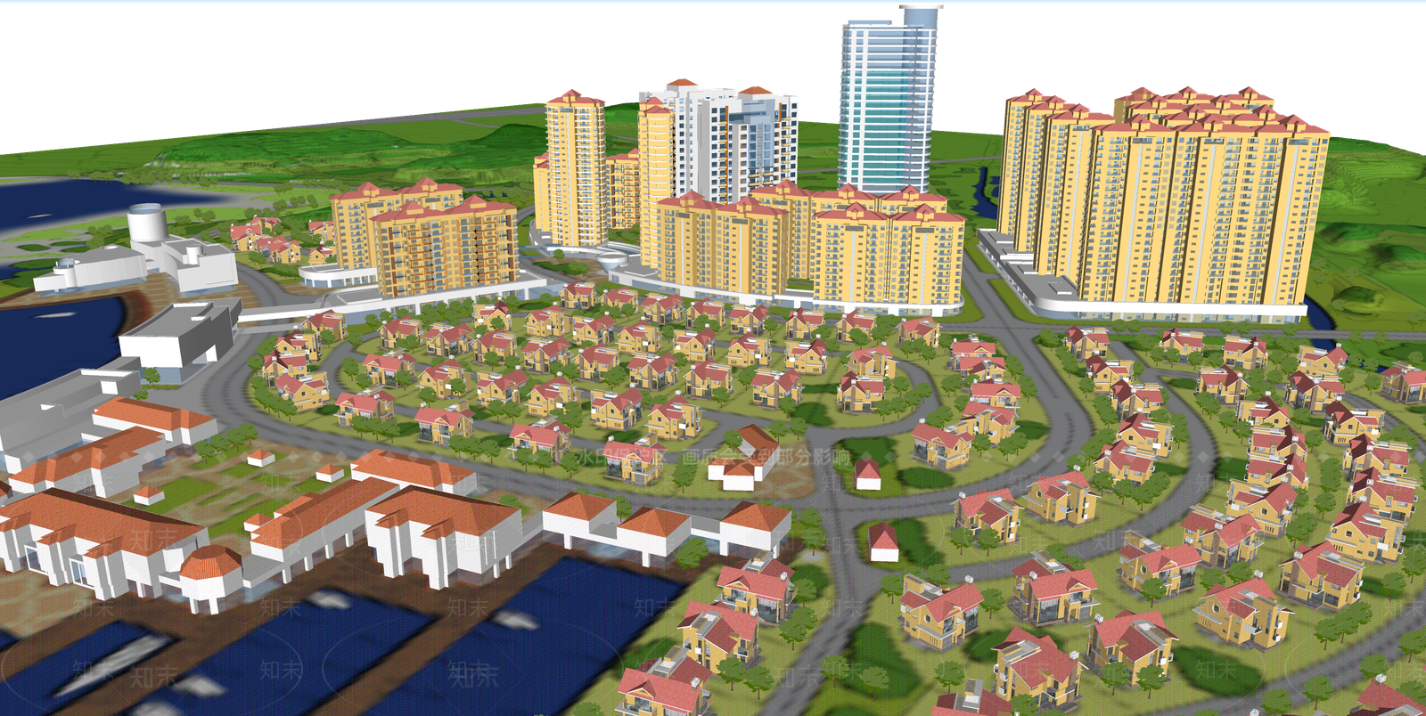 现代高层住宅SU模型下载【ID:1194942575】