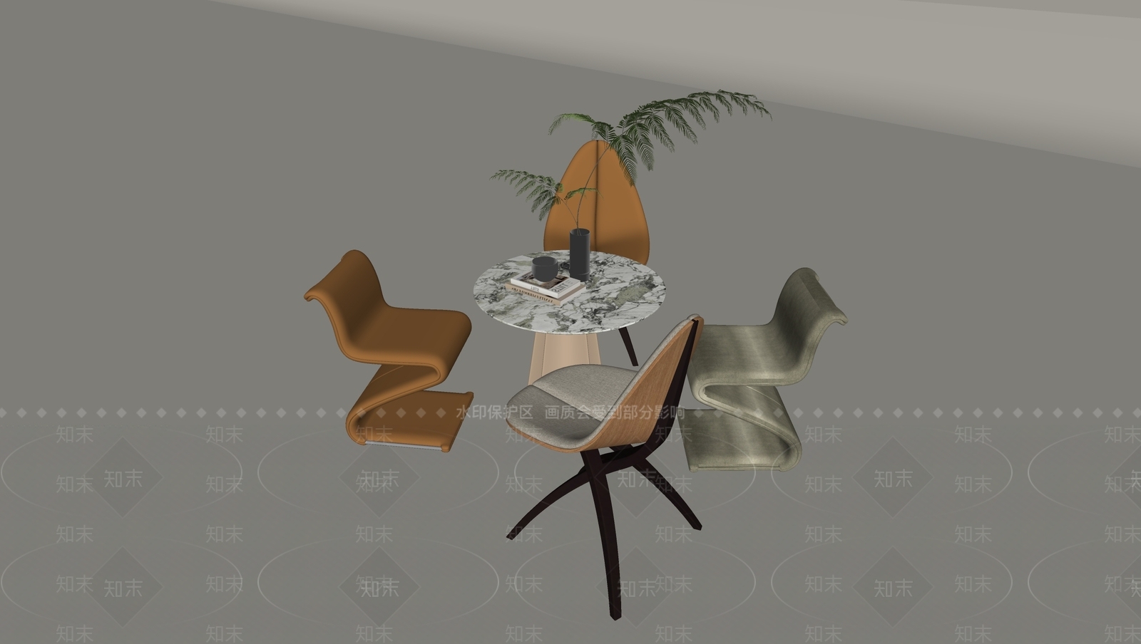北欧休闲桌椅SU模型下载【ID:1194944832】