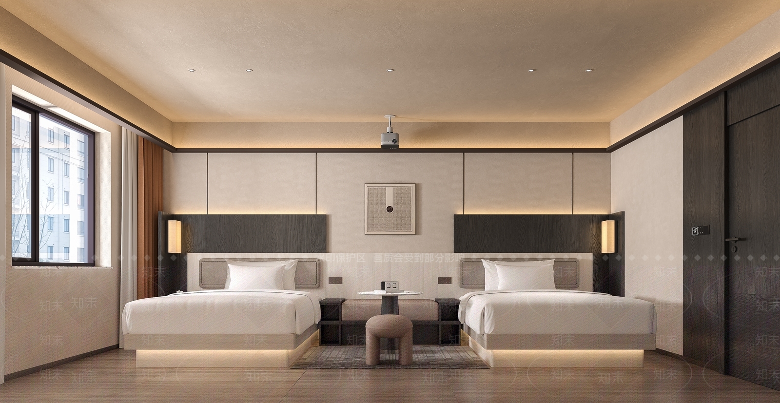 现代中古酒店客房3D模型下载【ID:1194948100】