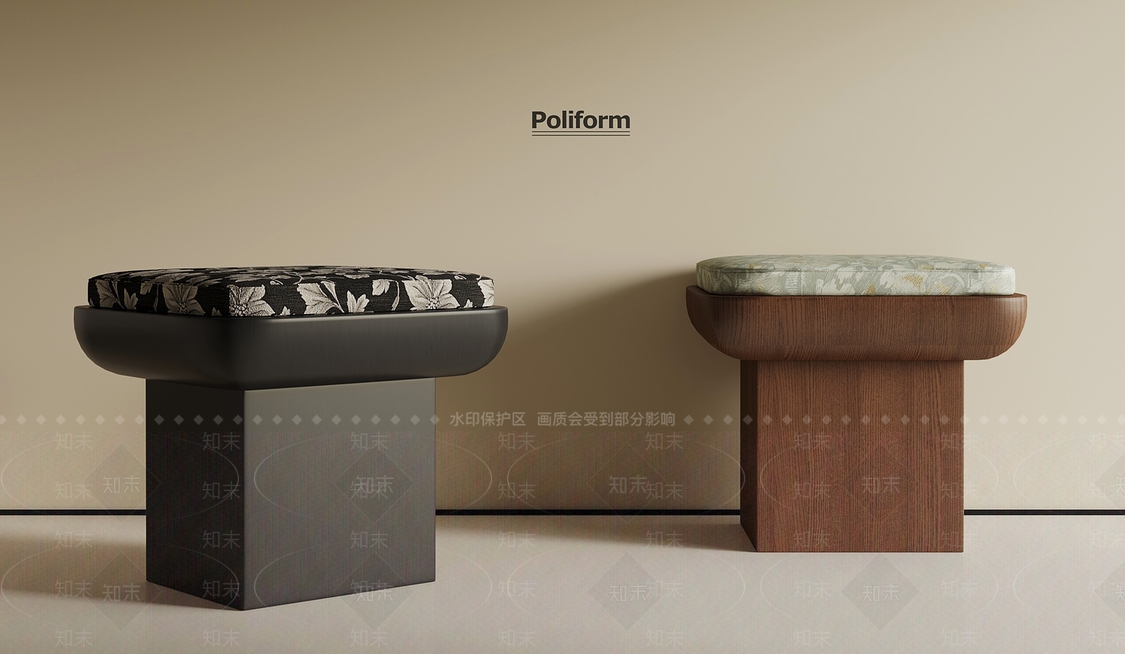 法式复古沙发凳3D模型下载【ID:1194949228】