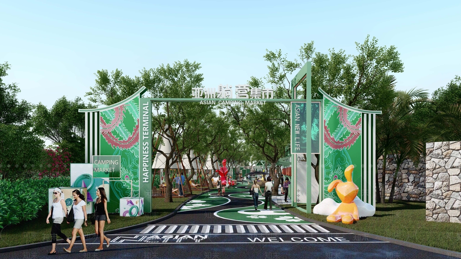 现代商业景观SU模型下载【ID:1194950713】
