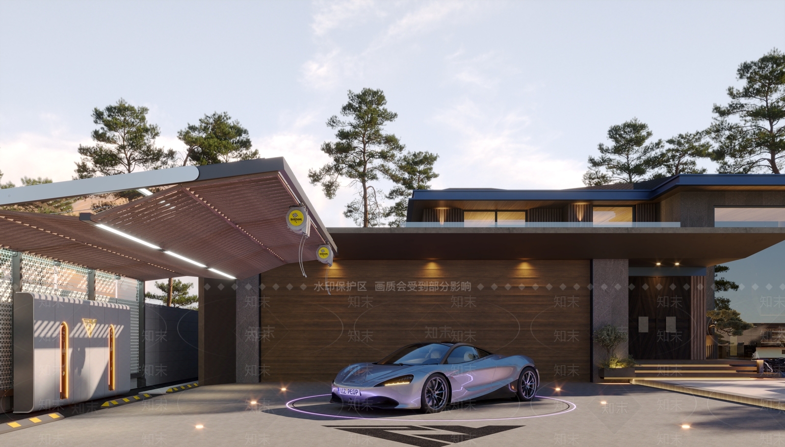 现代轻奢别墅外观3D模型下载【ID:1194951568】