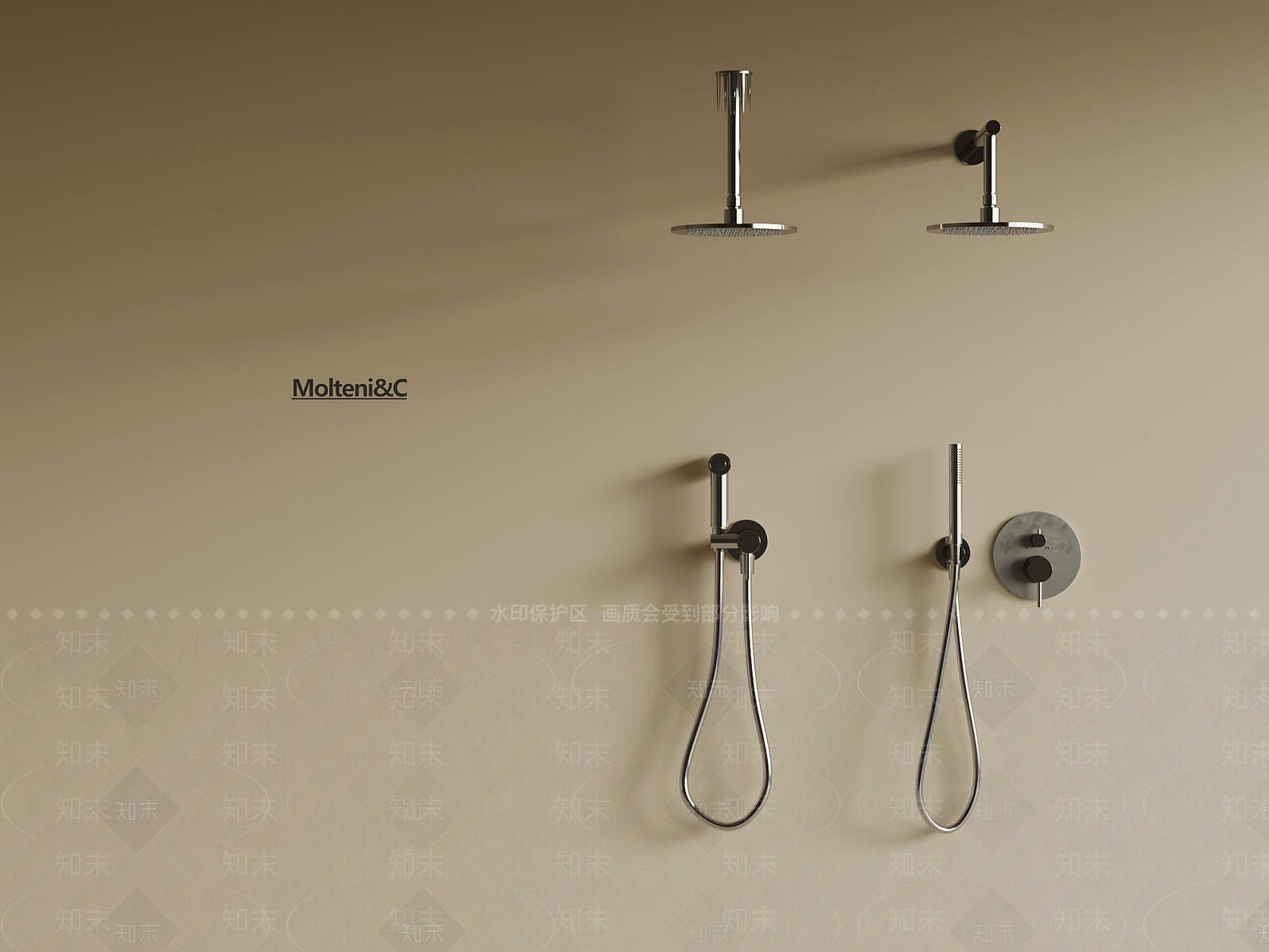 淋浴花洒SU模型下载【ID:1194953205】