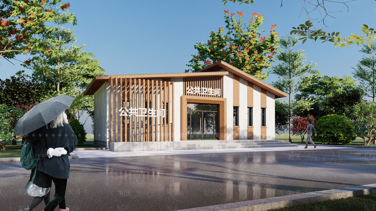 现代新中式小公建SU模型下载【ID:1194958269】