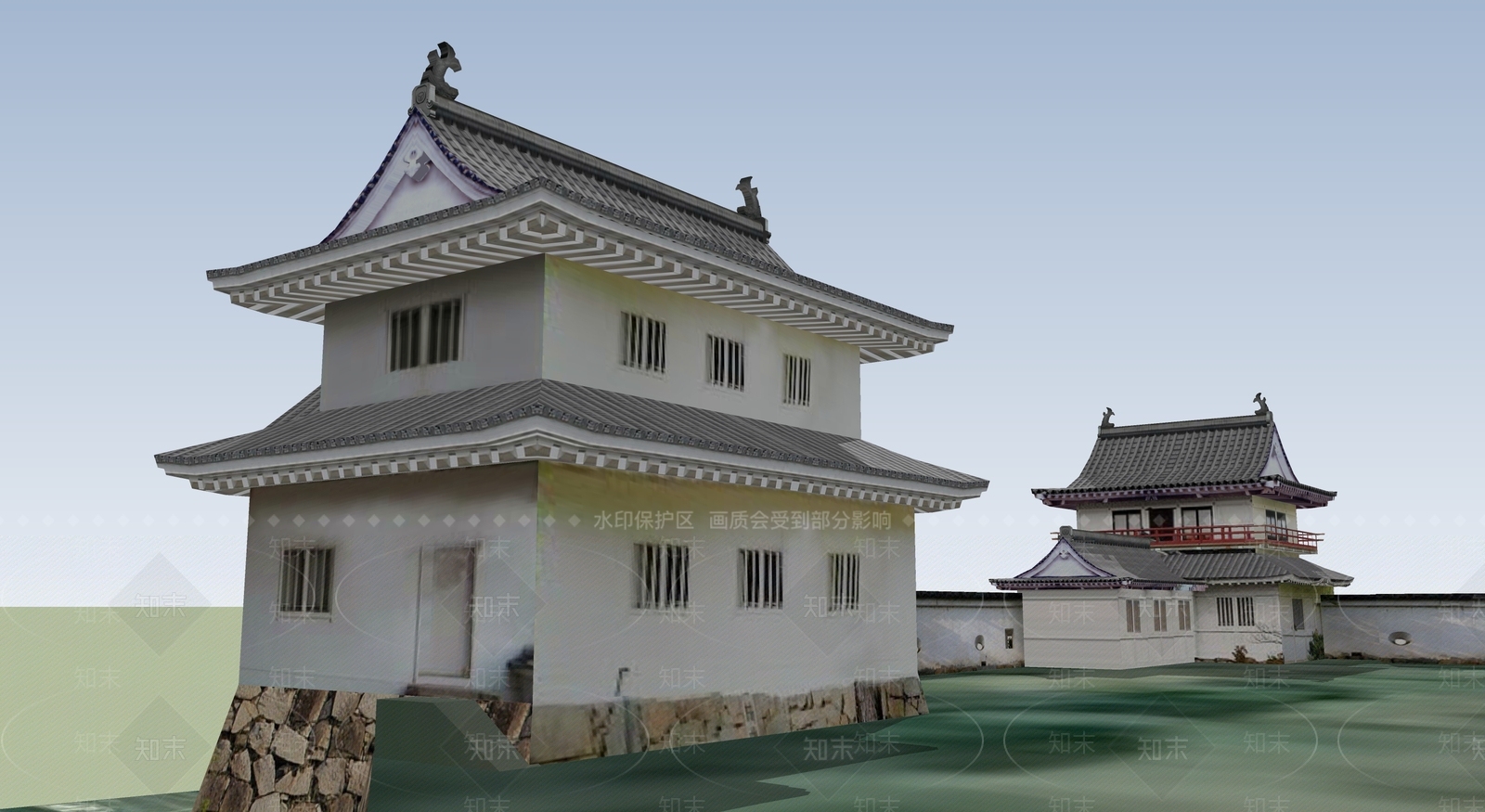 中式古建筑SU模型下载【ID:1194960838】
