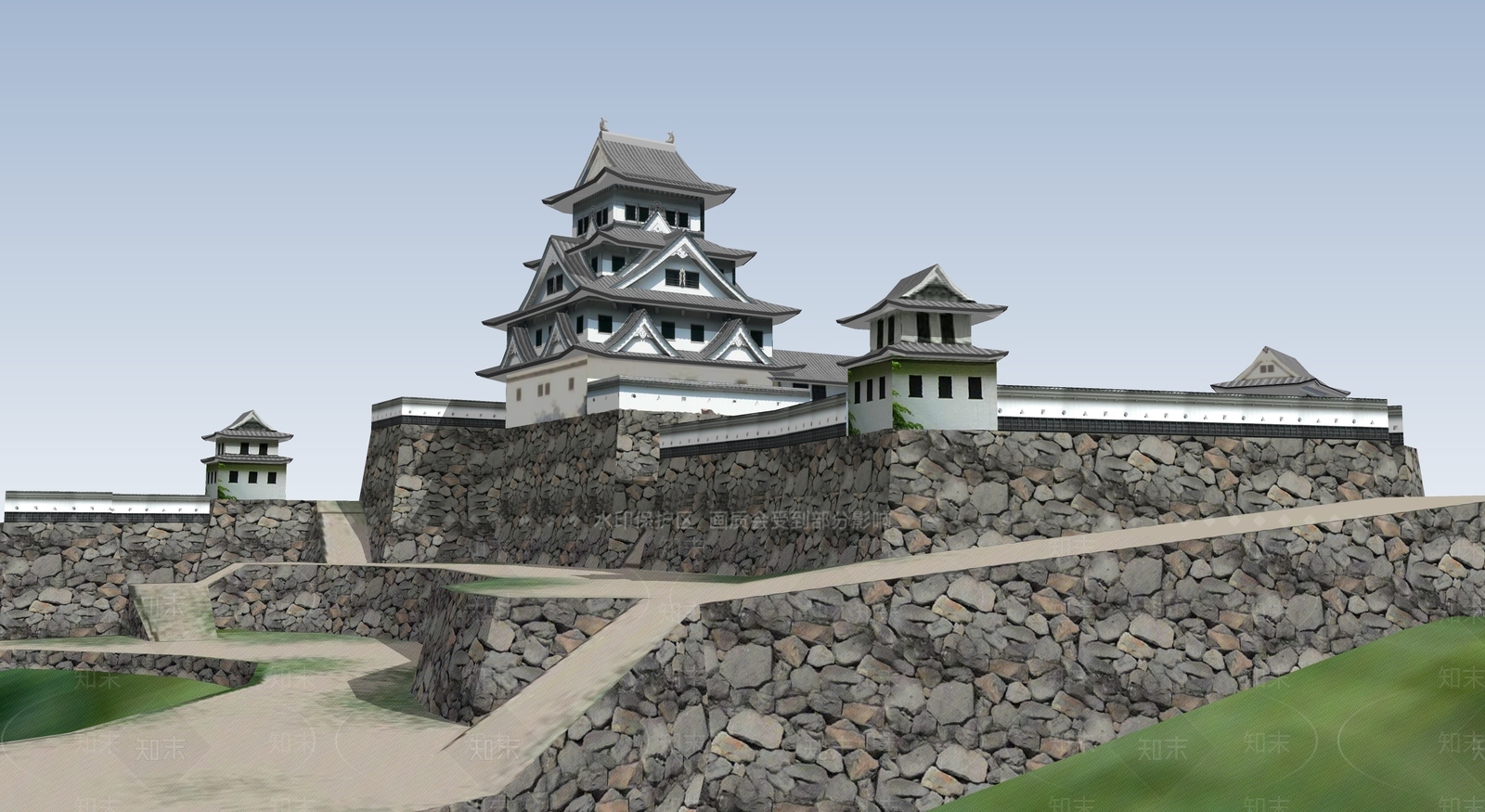 中式古建筑SU模型下载【ID:1194961504】