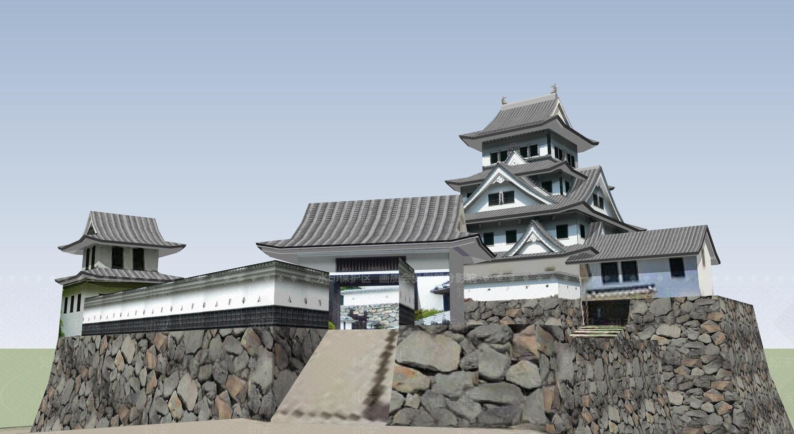 中式古建筑SU模型下载【ID:1194961504】