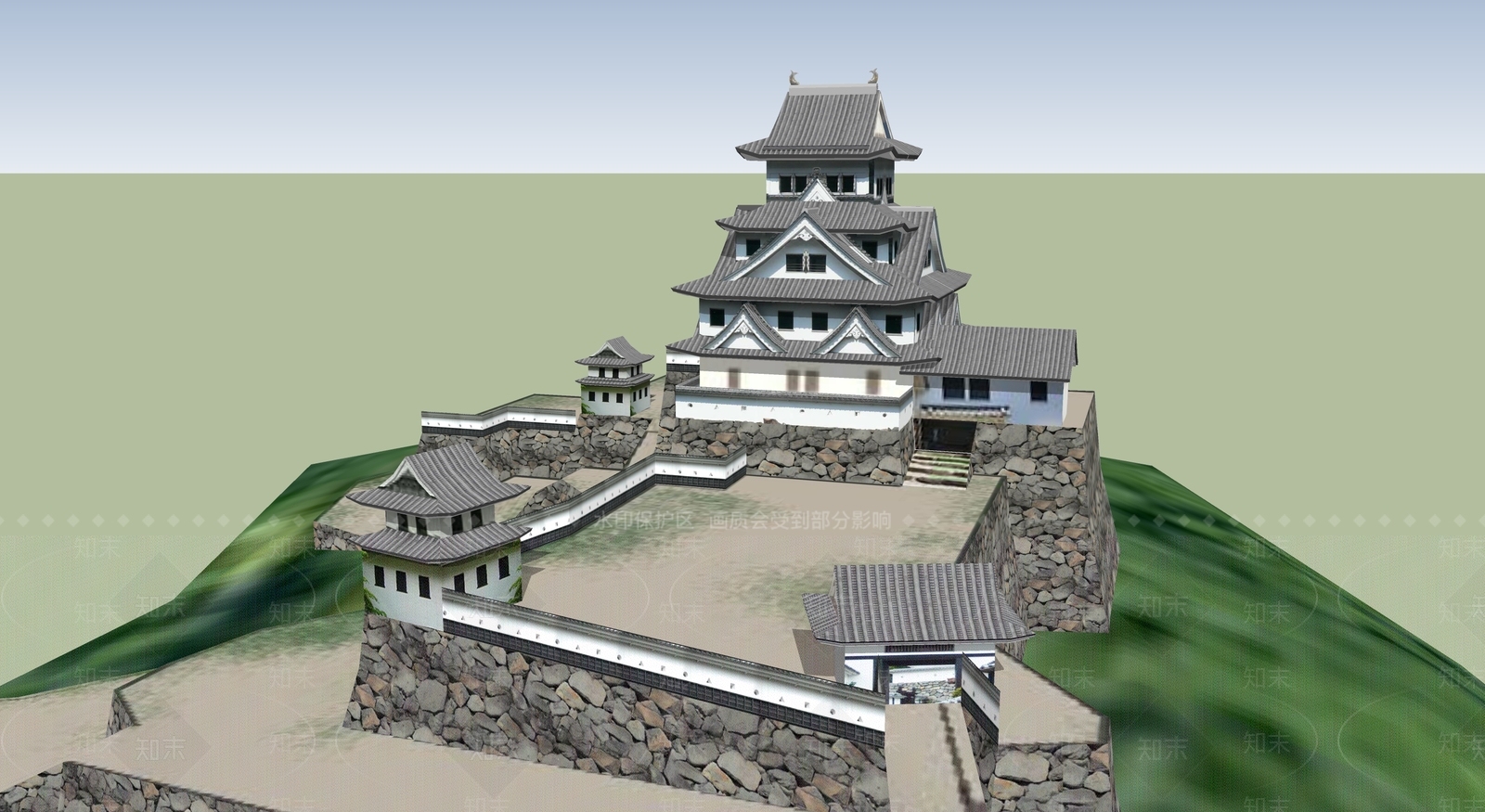 中式古建筑SU模型下载【ID:1194961504】