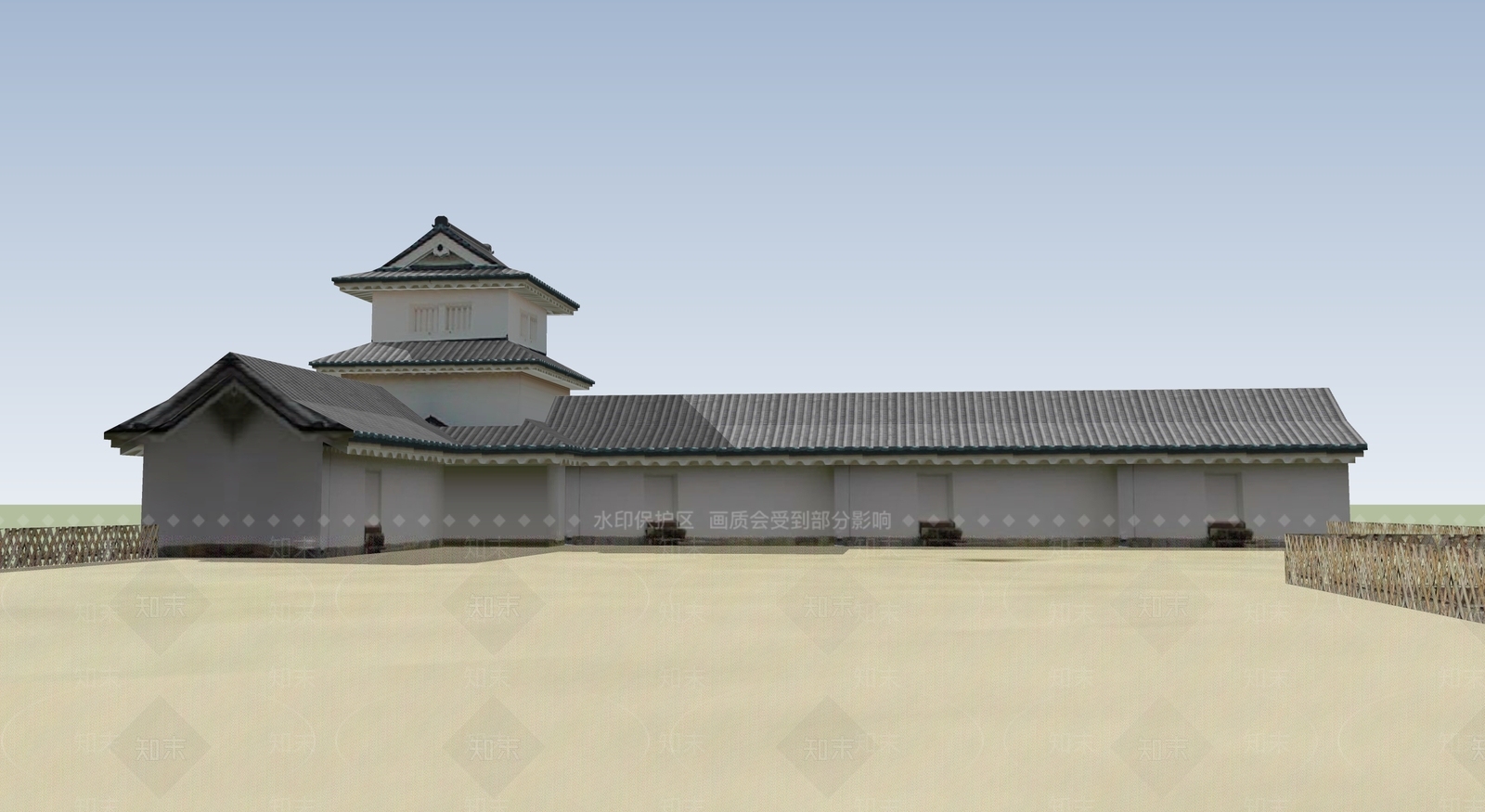 中式古建筑SU模型下载【ID:1194961804】