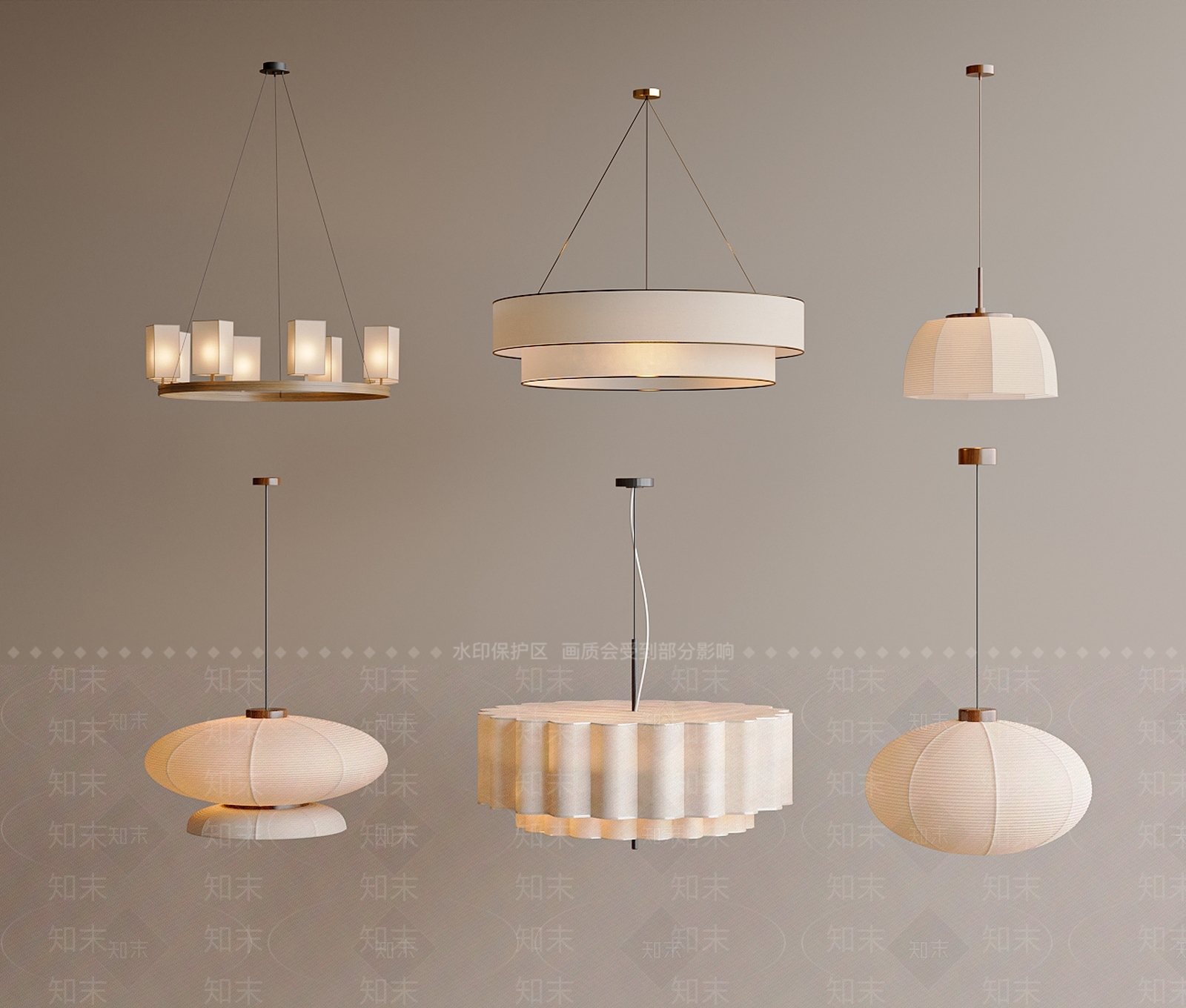 新中式中式吊灯3D模型下载【ID:1194963817】