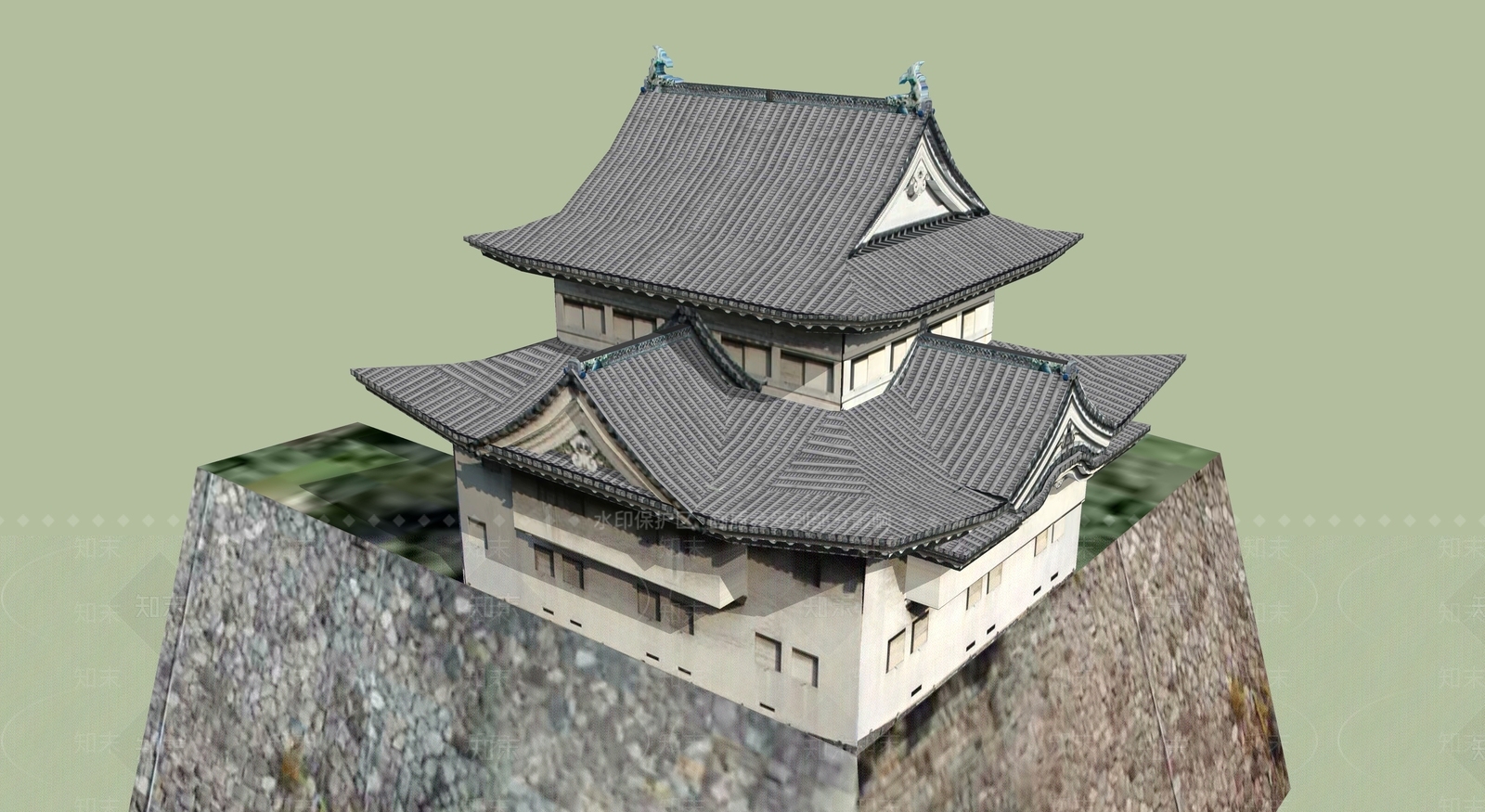 中式古建筑SU模型下载【ID:1194964458】