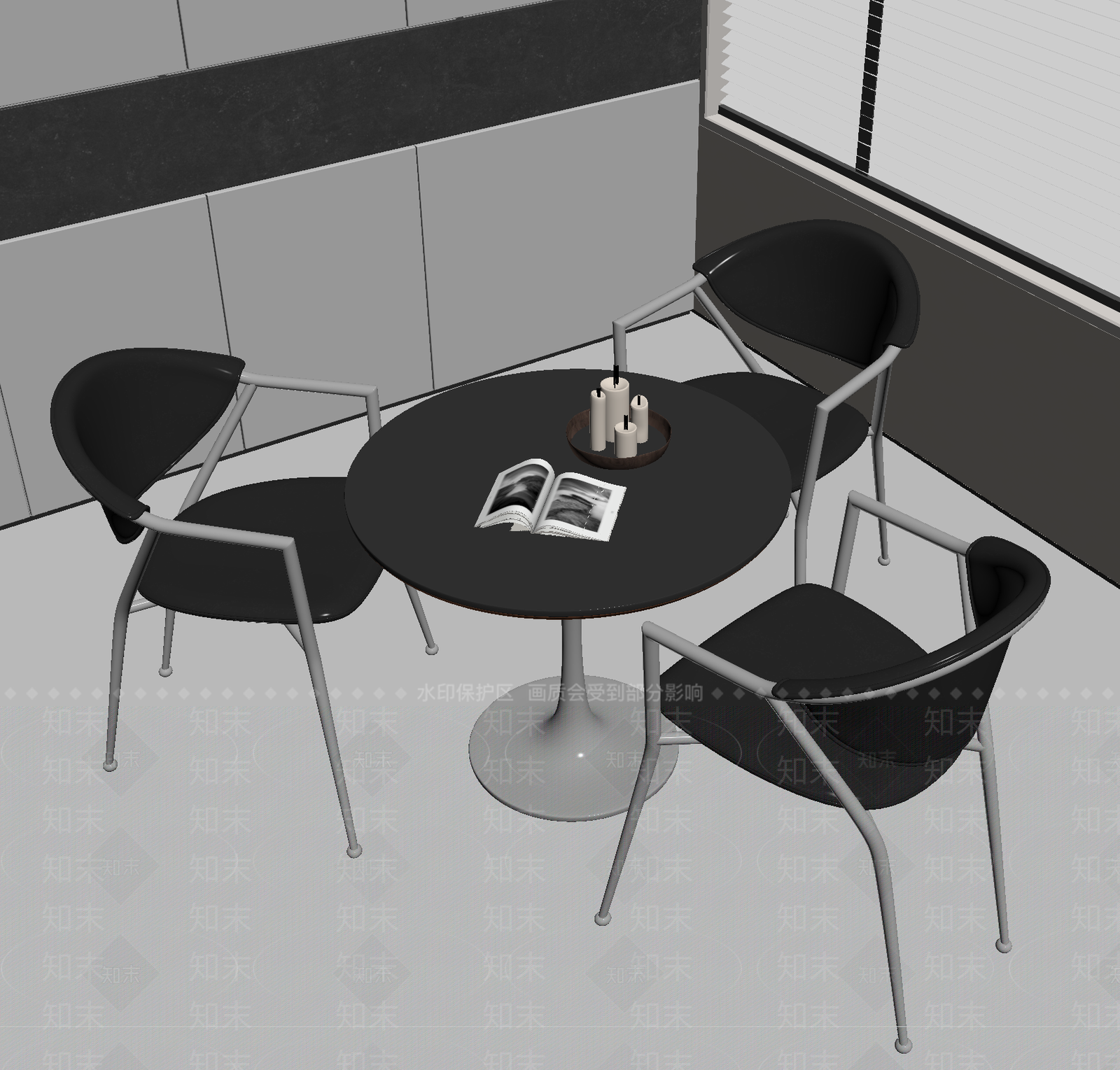 现代休闲桌椅SU模型下载【ID:1194964605】