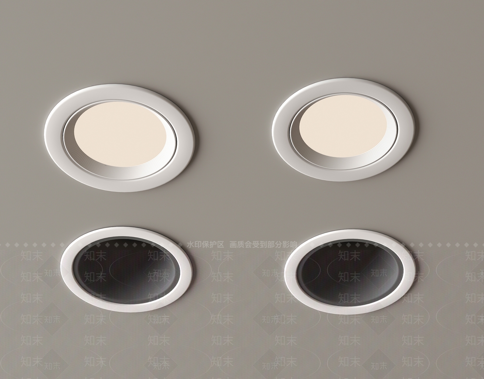 现代筒灯3D模型下载【ID:1194965319】