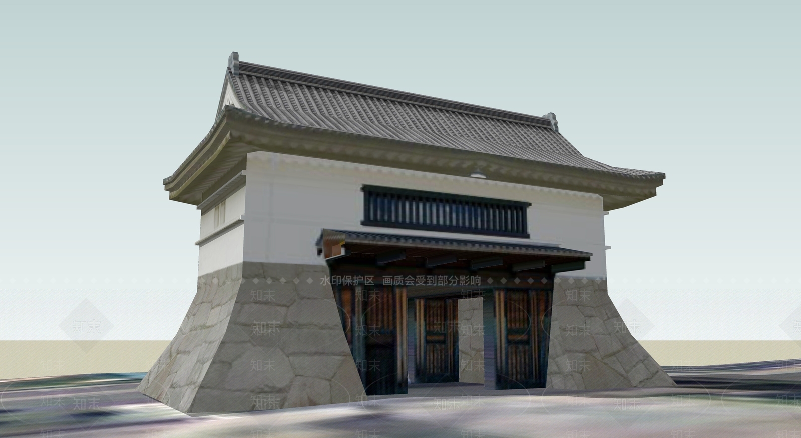 中式古建筑SU模型下载【ID:1194965568】