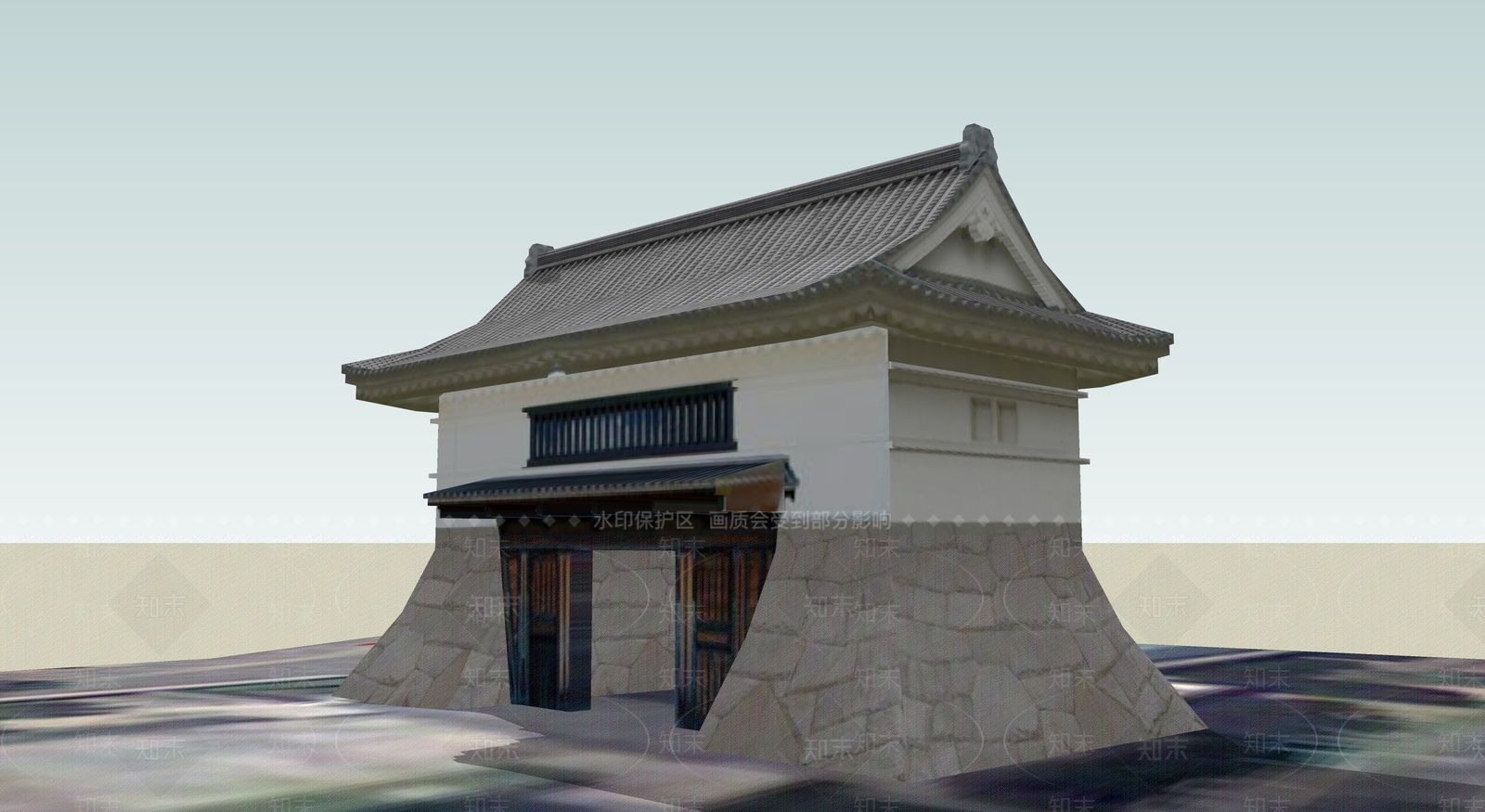 中式古建筑SU模型下载【ID:1194965568】