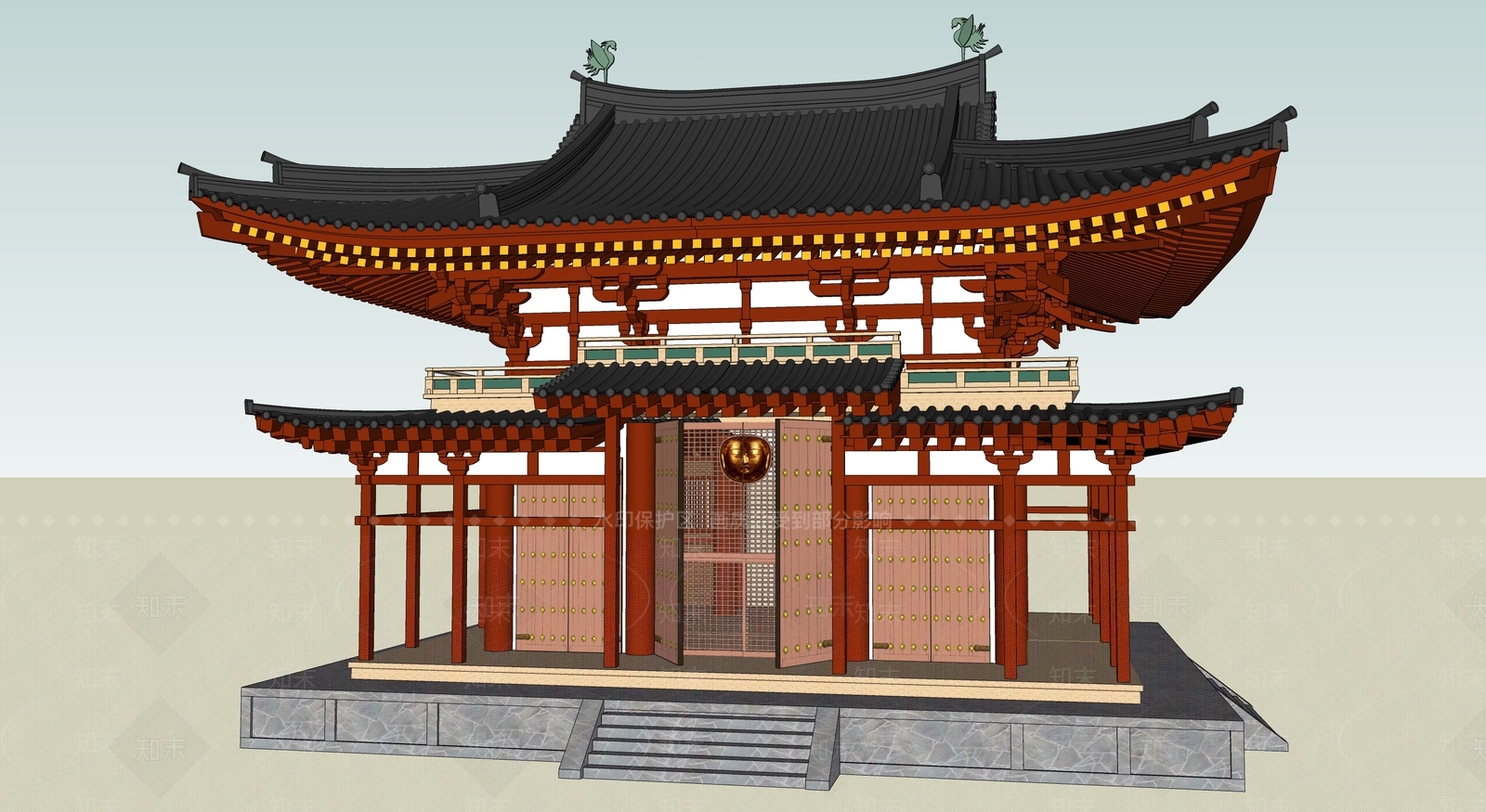 中式古建筑SU模型下载【ID:1194967442】
