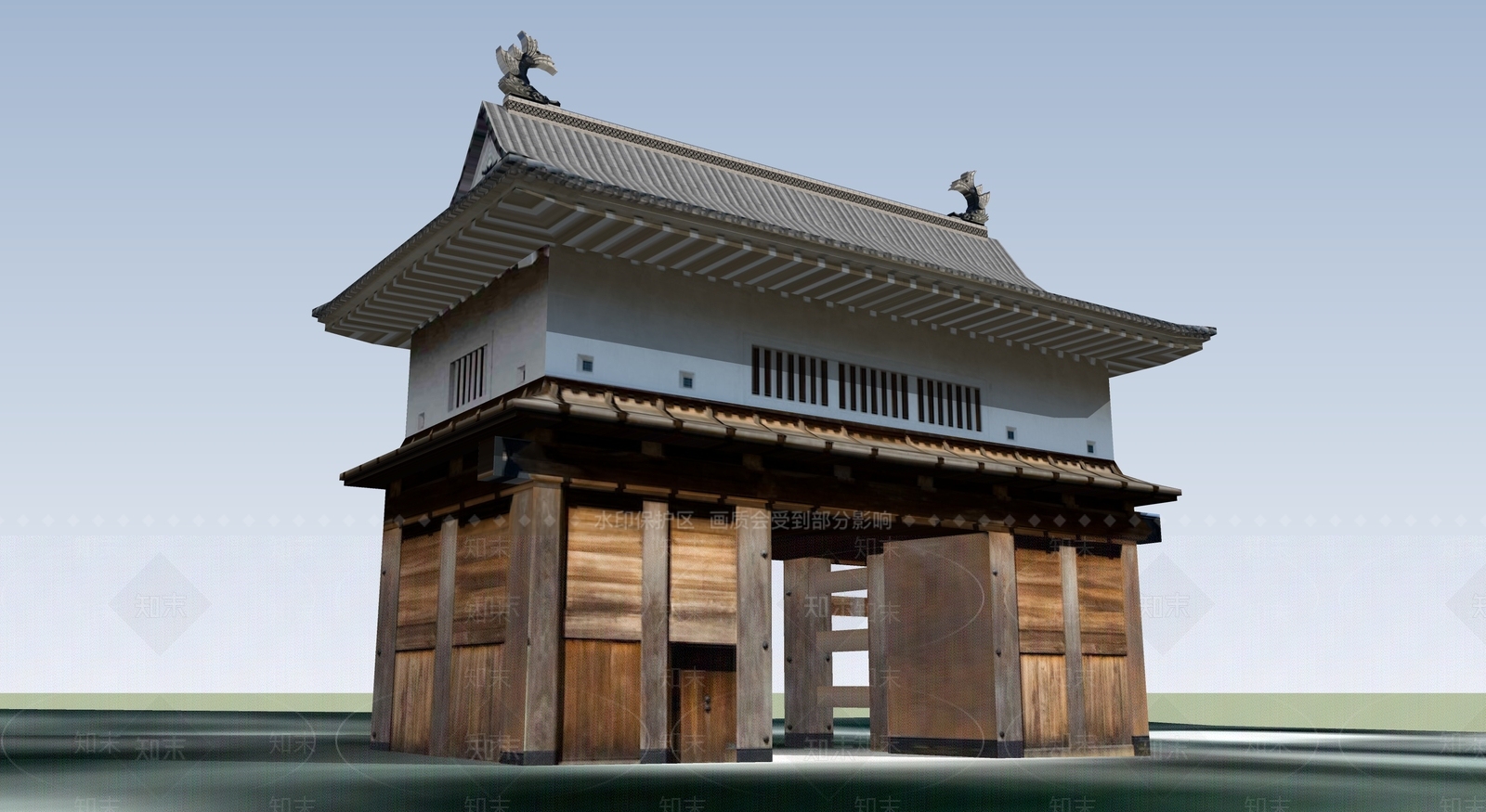 中式古建筑SU模型下载【ID:1194967718】