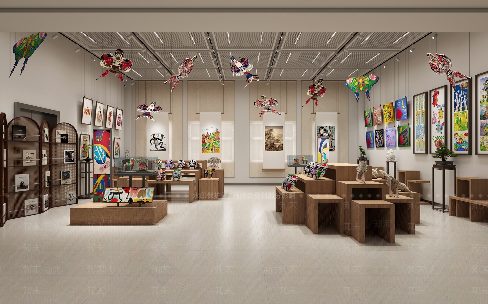 新中式学校展厅3D模型下载【ID:1194969151】