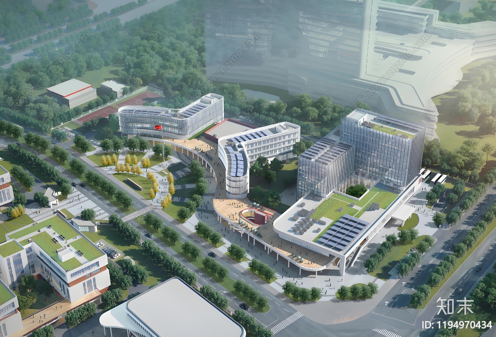 现代学校建筑施工图下载【ID:1194970434】
