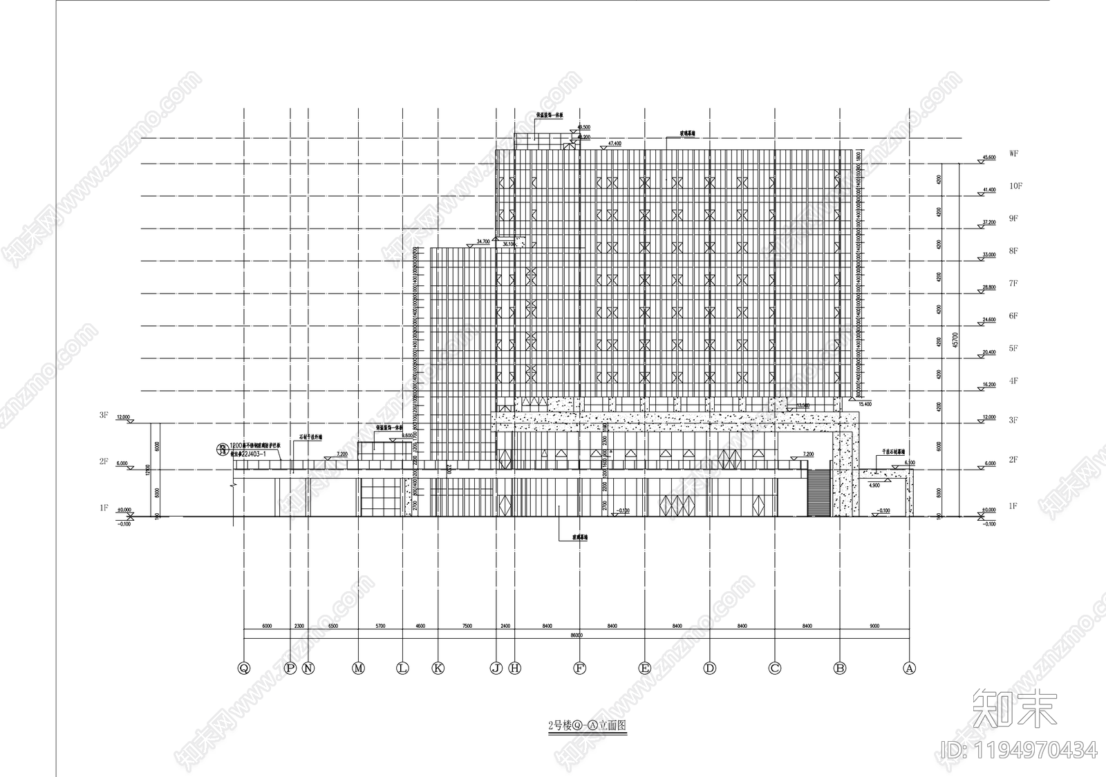 现代学校建筑cad施工图下载【ID:1194970434】