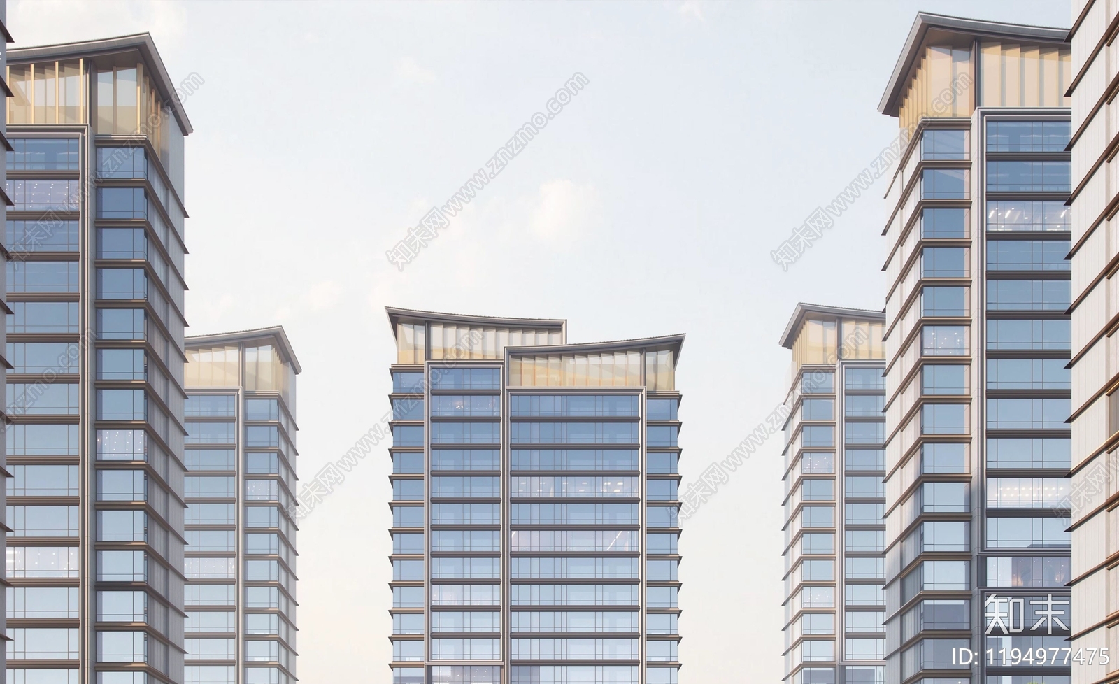 现代新中式小区建筑下载【ID:1194977475】