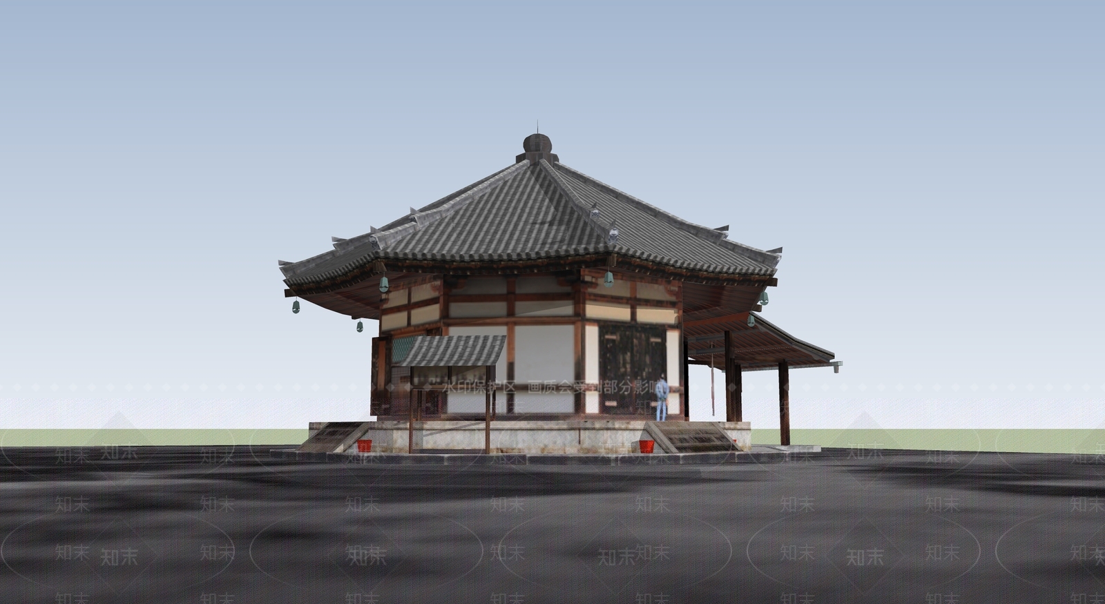 中式古建筑SU模型下载【ID:1194979710】