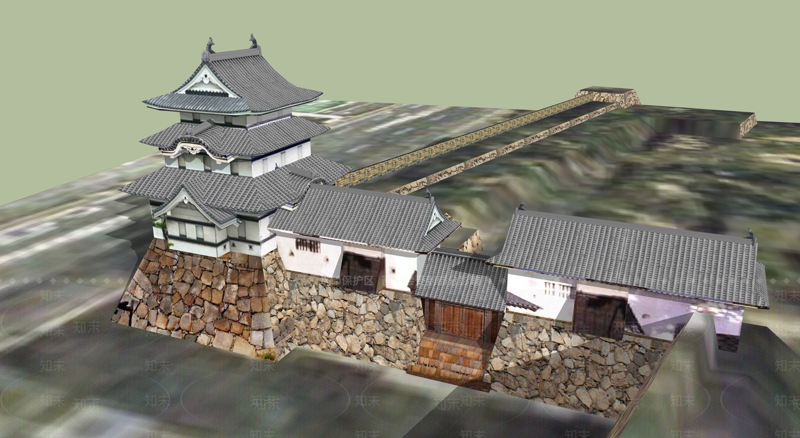 中式古建筑SU模型下载【ID:1194980386】