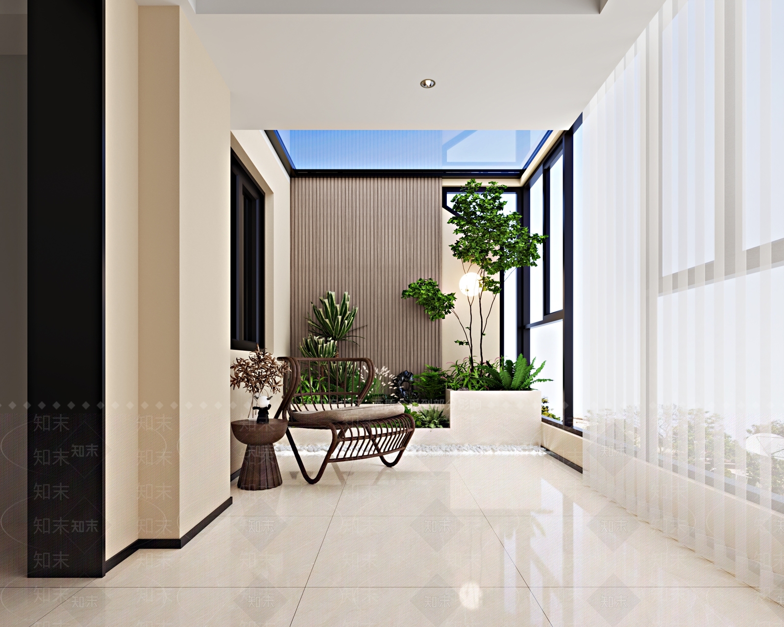 现代新中式阳台3D模型下载【ID:1194995898】