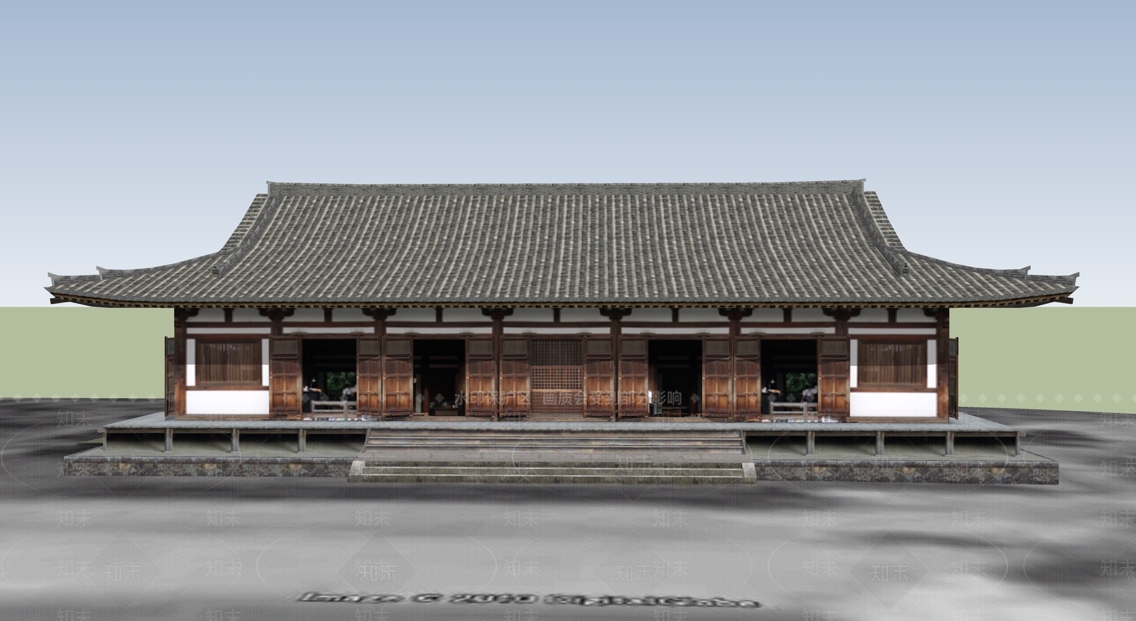 中式寺庙SU模型下载【ID:1194981921】