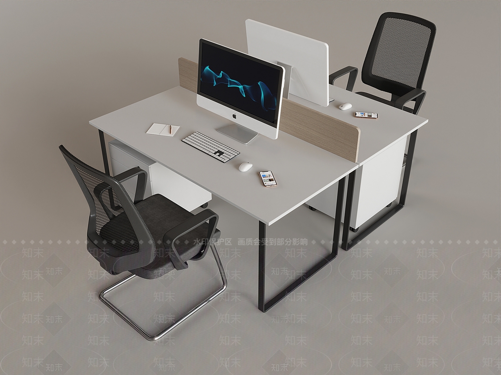 现代办公桌椅3D模型下载【ID:1194982830】