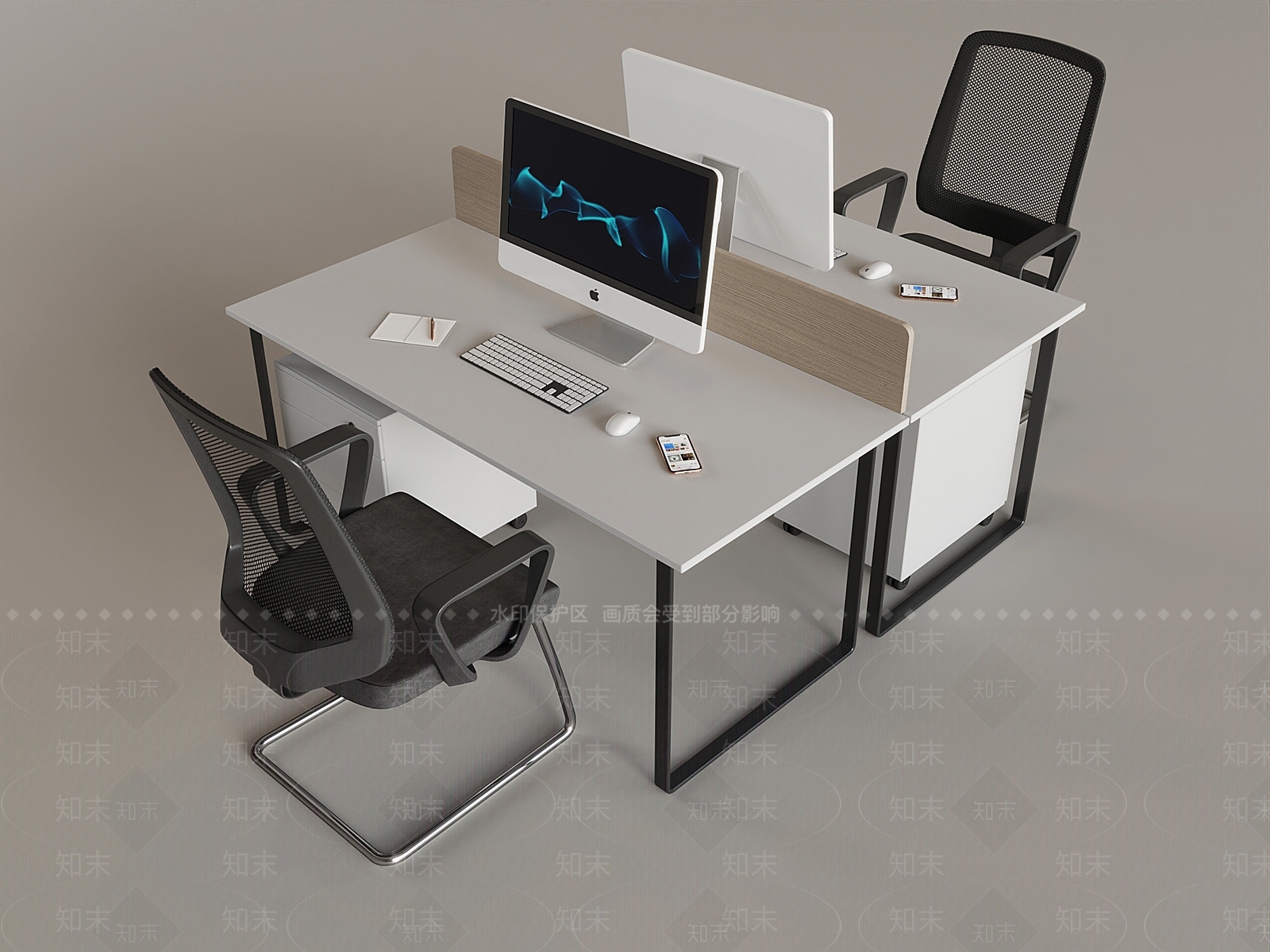 现代办公桌椅SU模型下载【ID:1194982961】