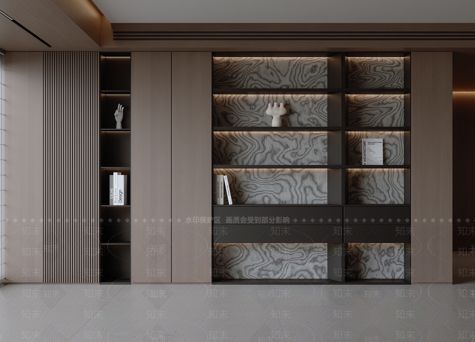意式书柜3D模型下载【ID:1194986054】