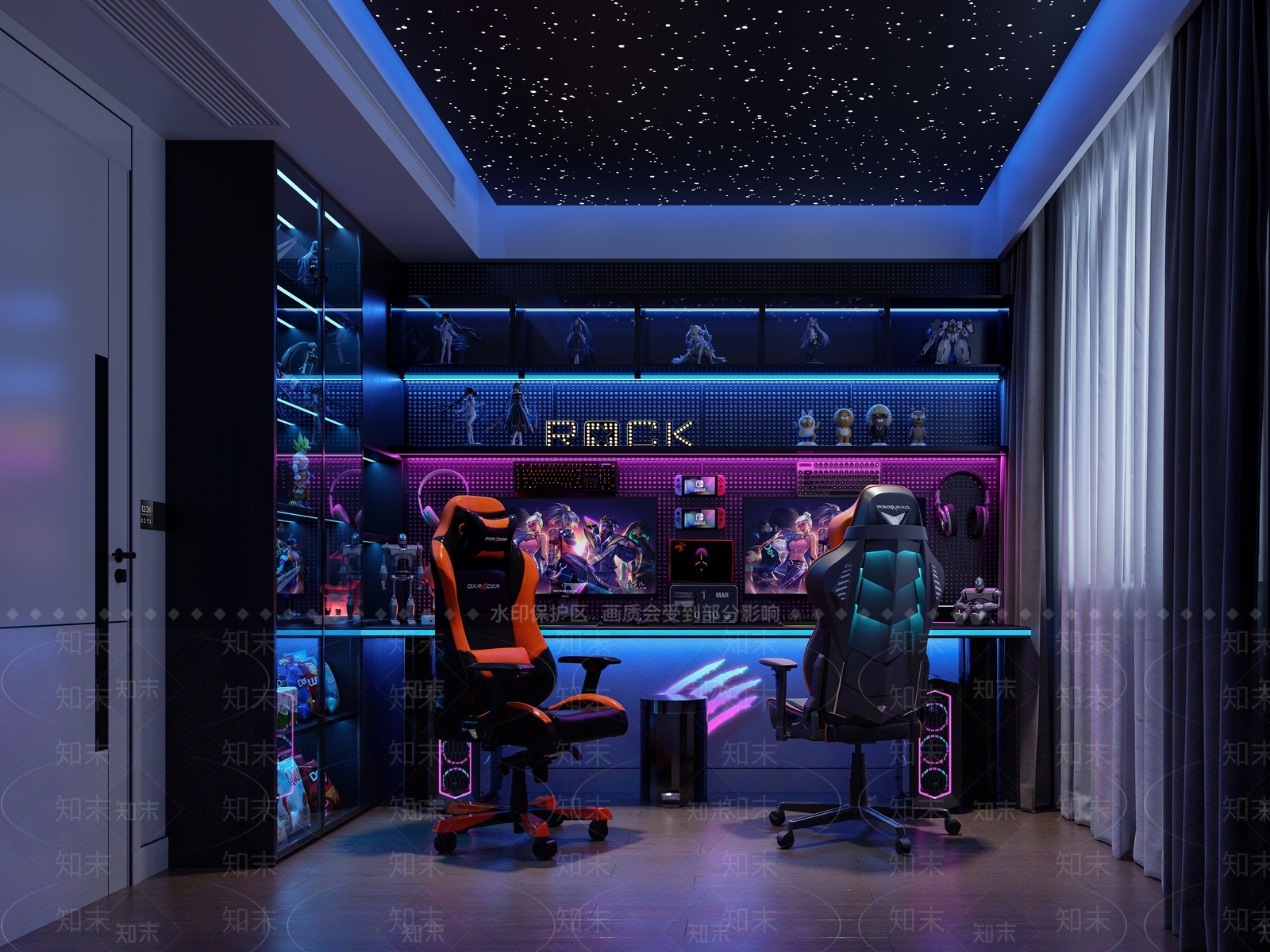 现代简约书房3D模型下载【ID:1194987652】