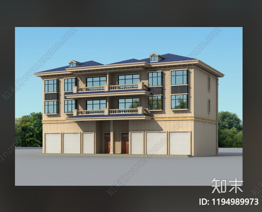 新中式别墅建筑施工图下载【ID:1194989973】