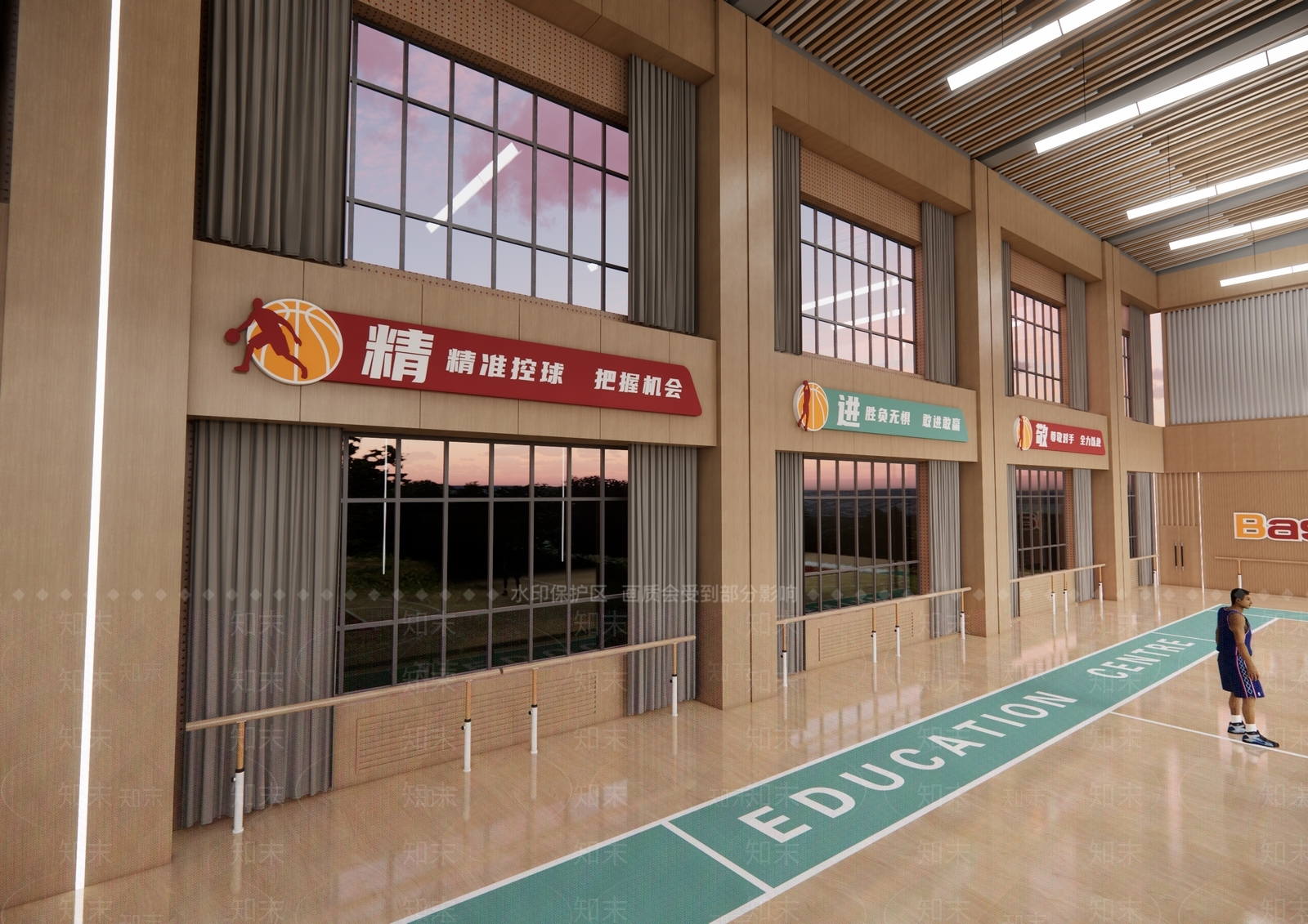 现代篮球场SU模型下载【ID:1194991029】