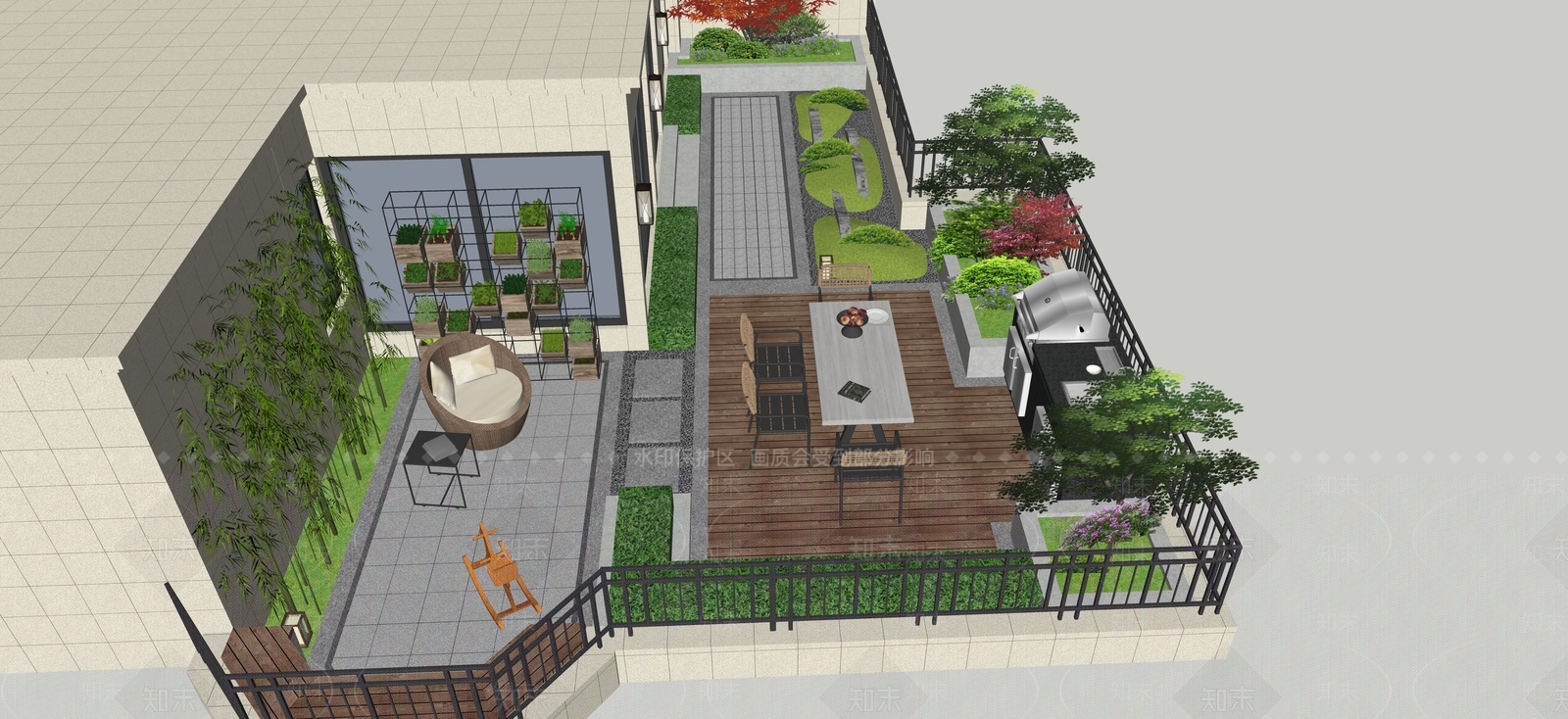 现代别墅庭院SU模型下载【ID:1194991576】