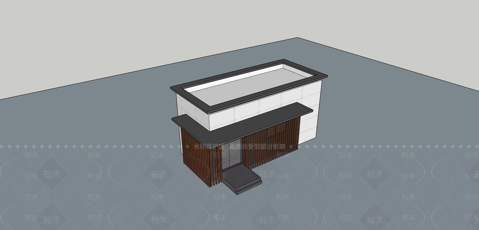 新中式现代小公建SU模型下载【ID:1194992829】