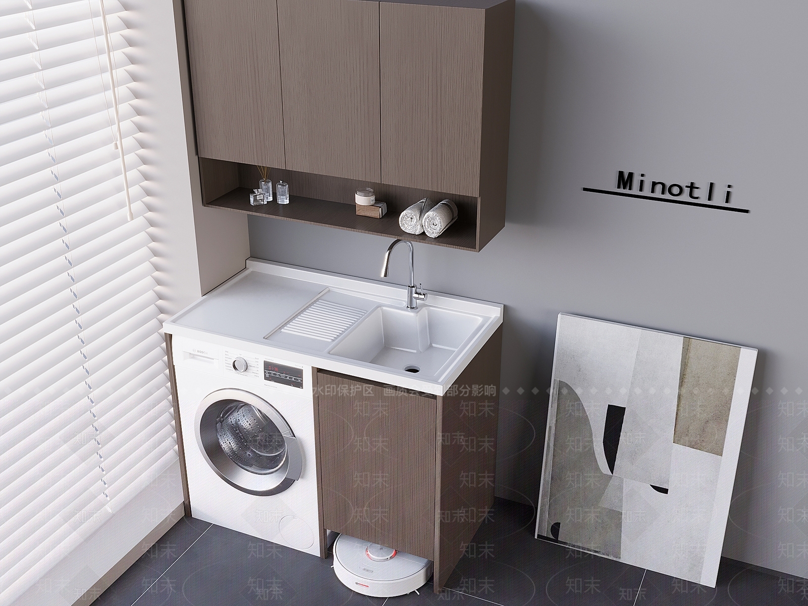 意式洗衣机柜3D模型下载【ID:1194993336】