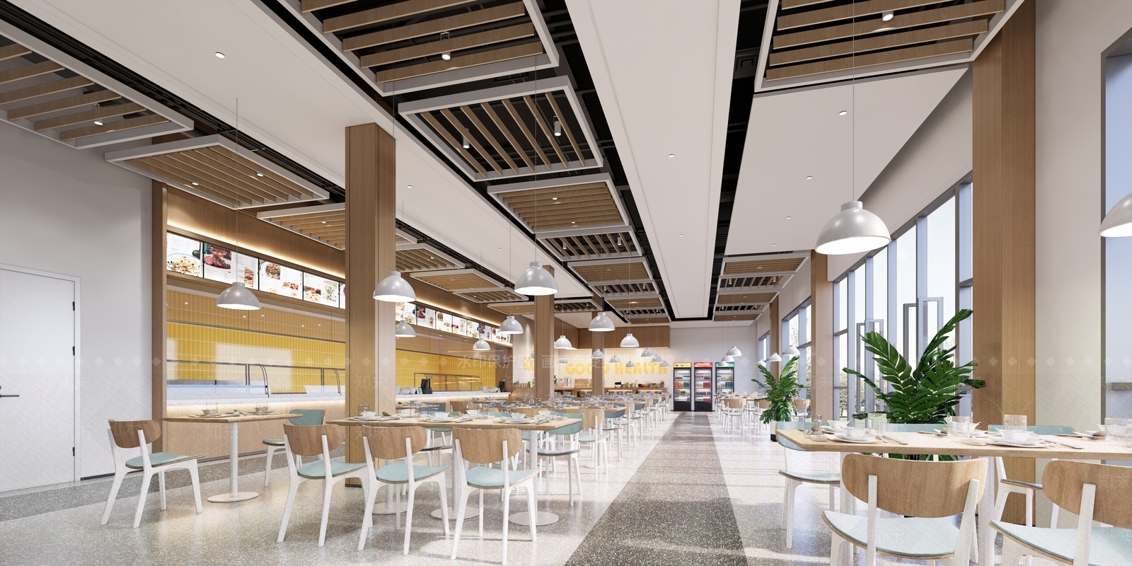 现代食堂SU模型下载【ID:1194994110】