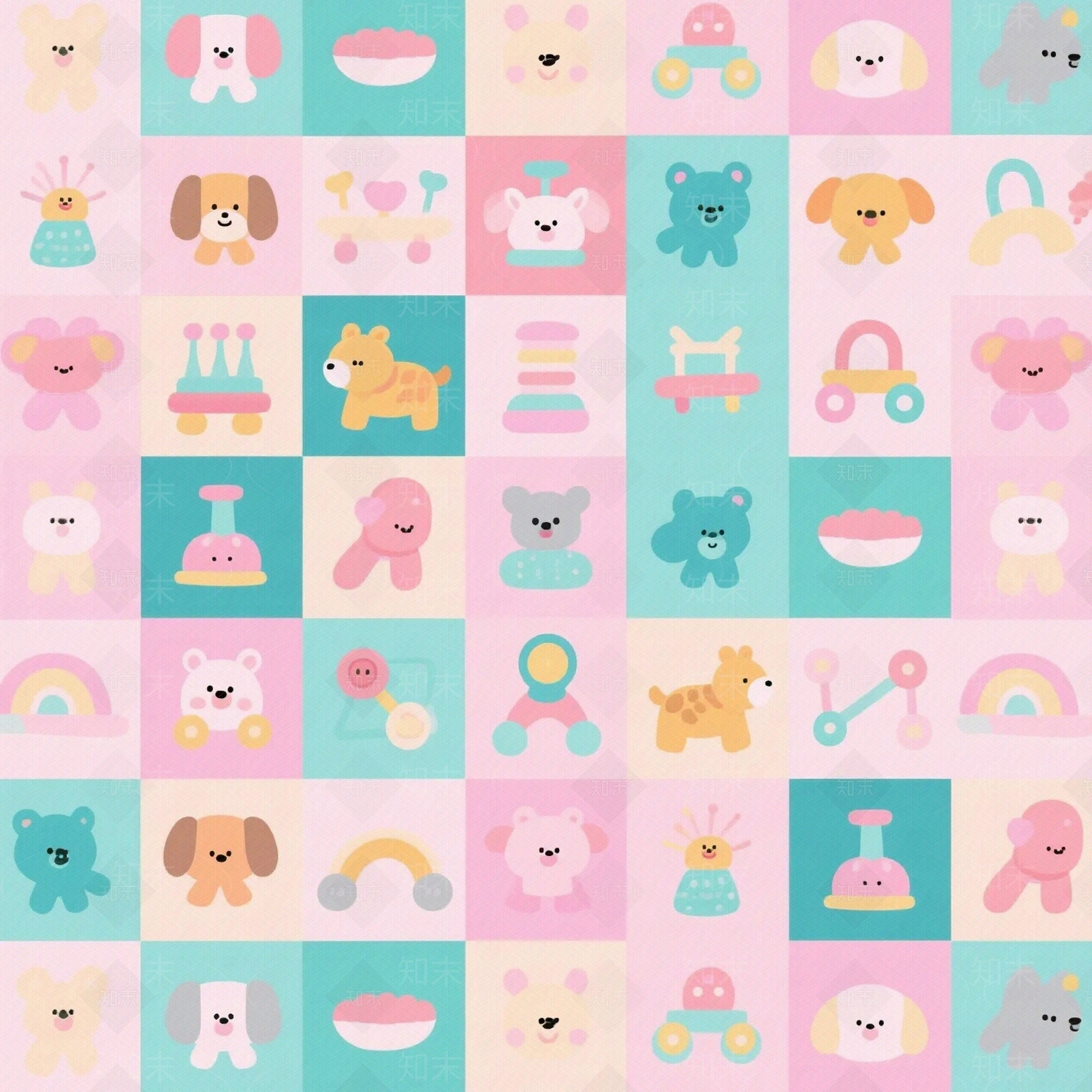 现代儿童壁纸贴图下载【ID:1194994796】
